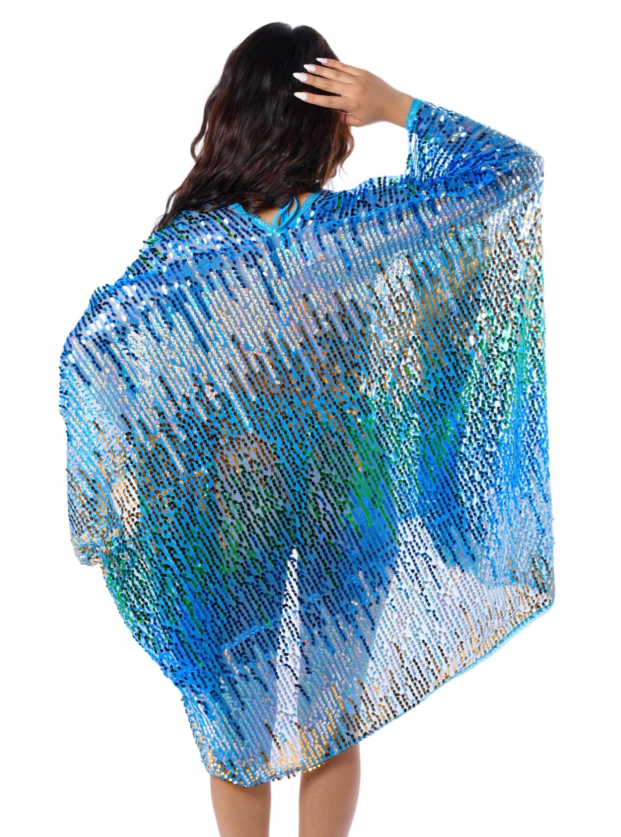 Sequin Kimono - Blue Waves