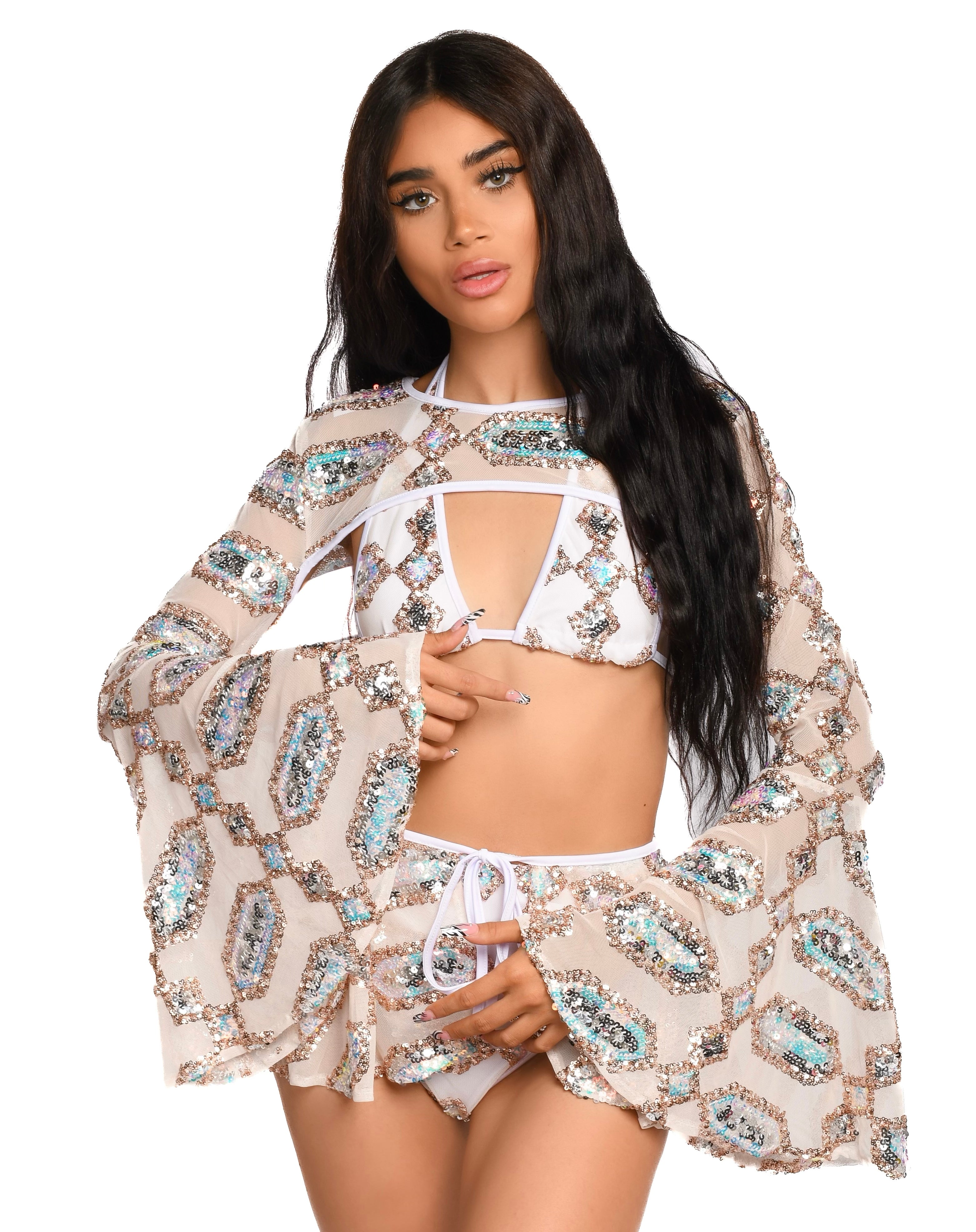 Moonstone Sequin Goddess Arm Sleeves