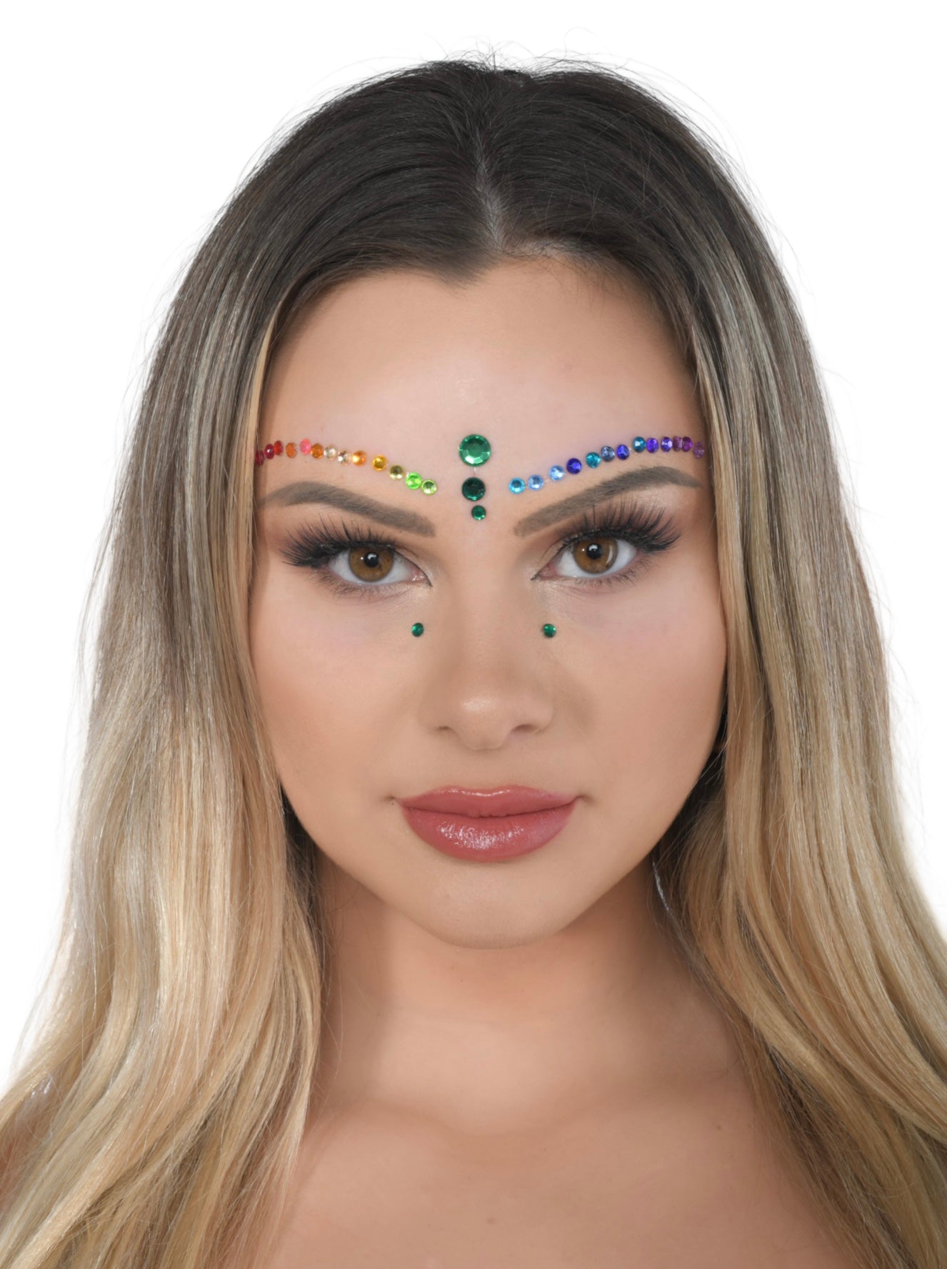 Rainbow Wave Rhinestone Crystal Face Jewels