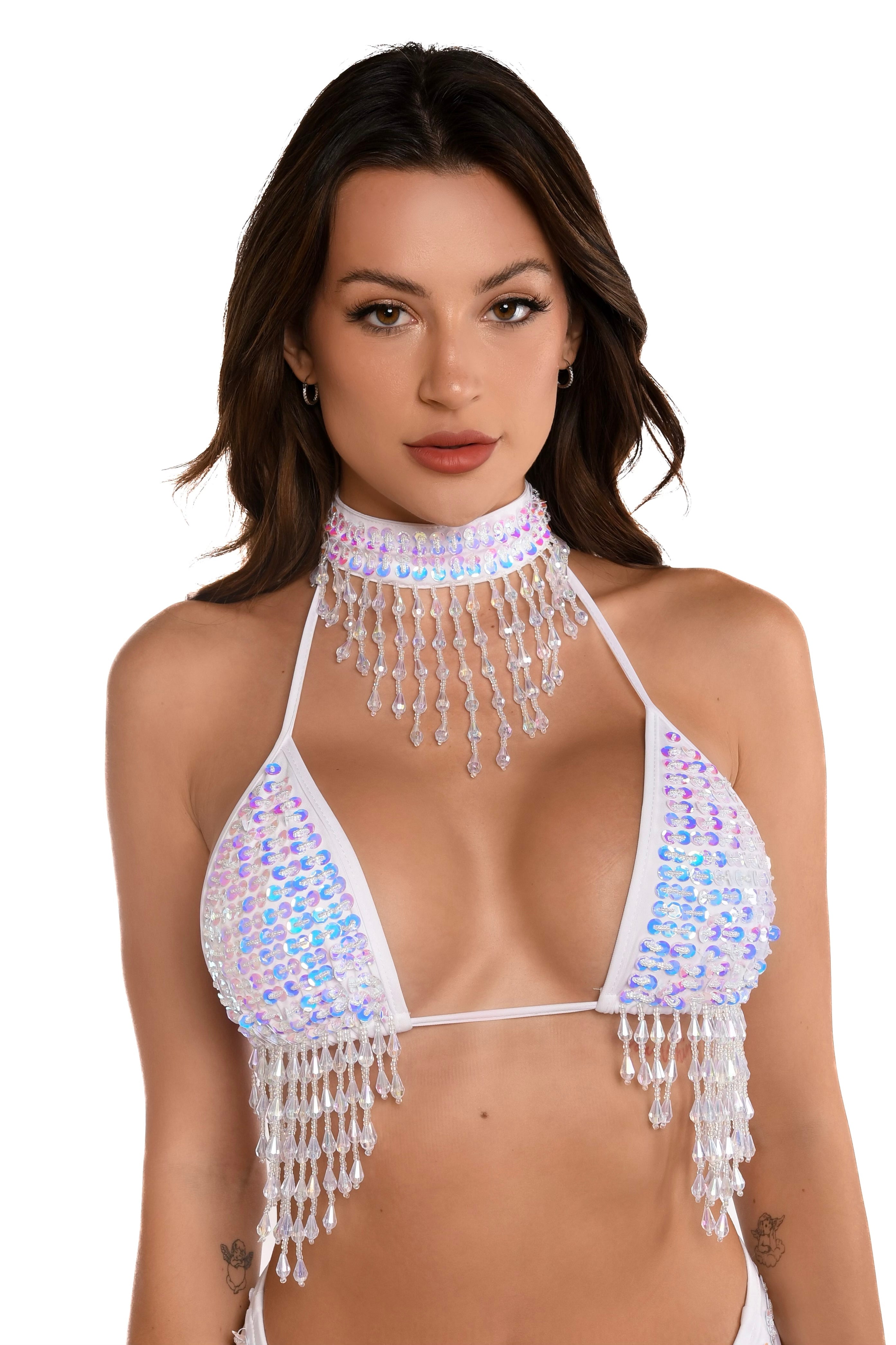 Hand Stitched Sequin Top- Ice Fairy