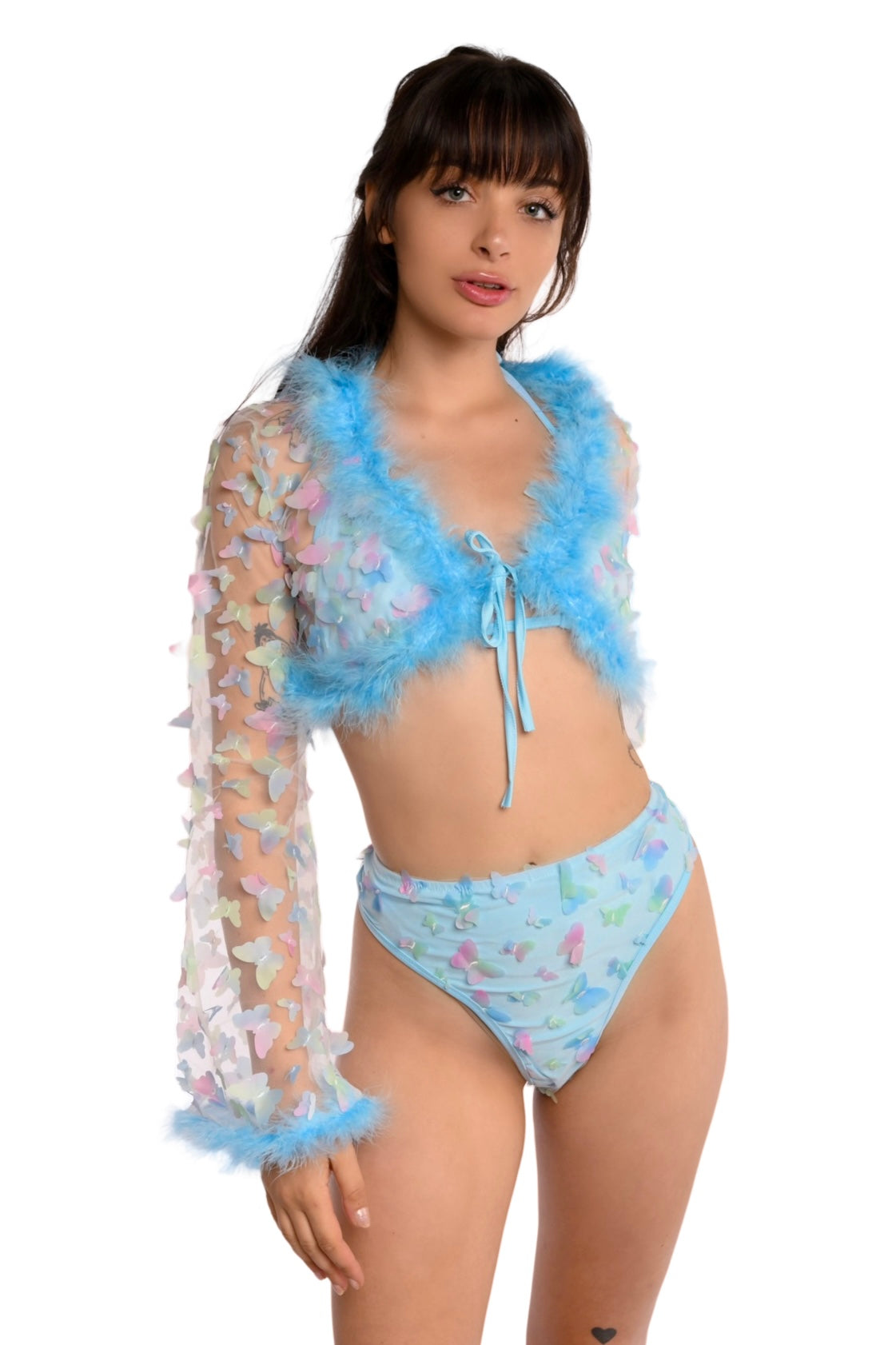 Blue Butterfly Fuzzy 3D Set (3 pcs)