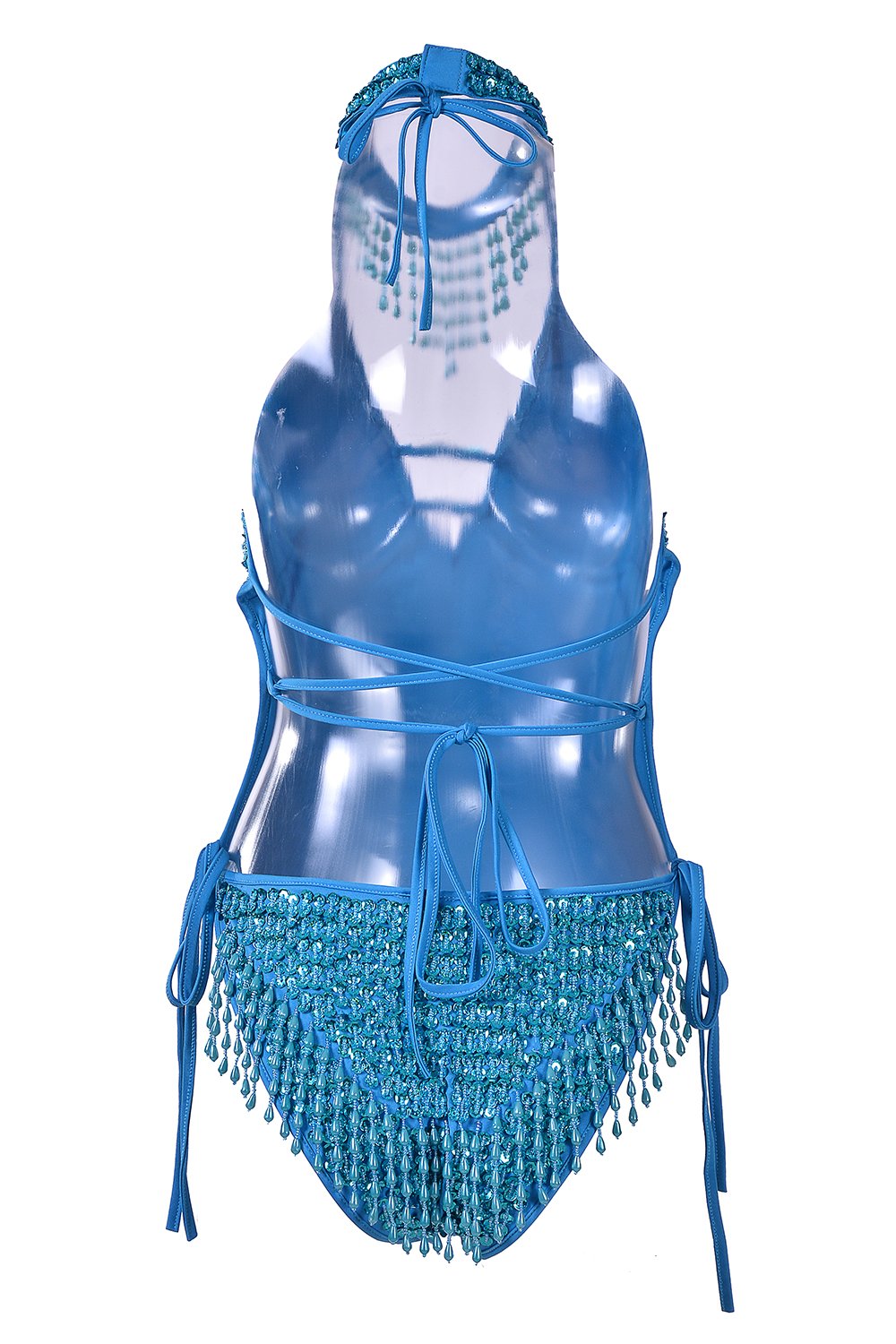 Hand Stitched Sequin Bodysuit- Pixie Blue