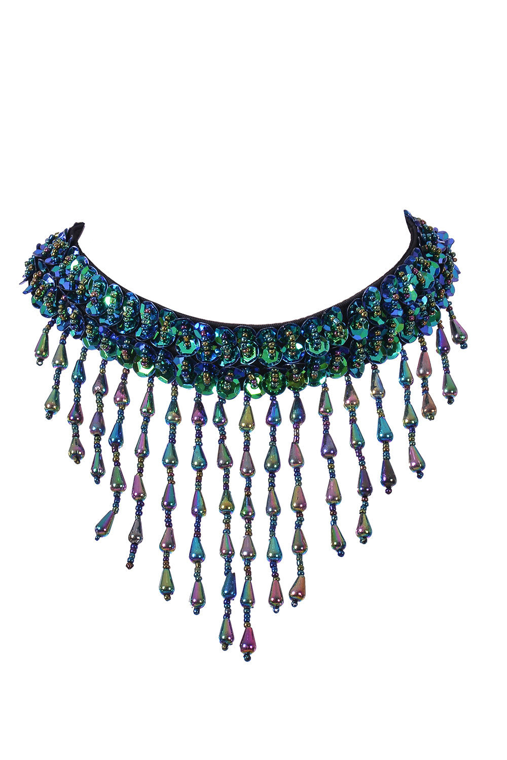 Hand Stitched Sequin Choker/Necklace - Chameleon