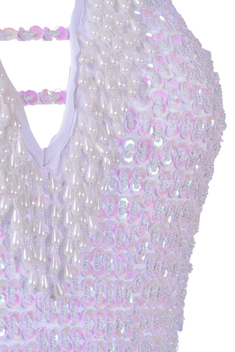 Hand Stitched Sequin Bodysuit- Techno Doll