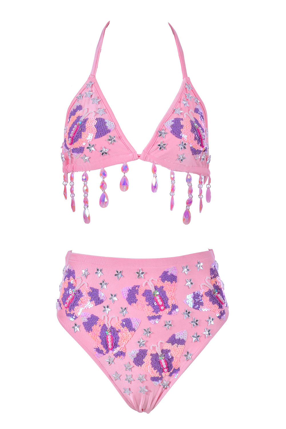 Hand Stitched Sequin Set- Pink Butterfly Dream