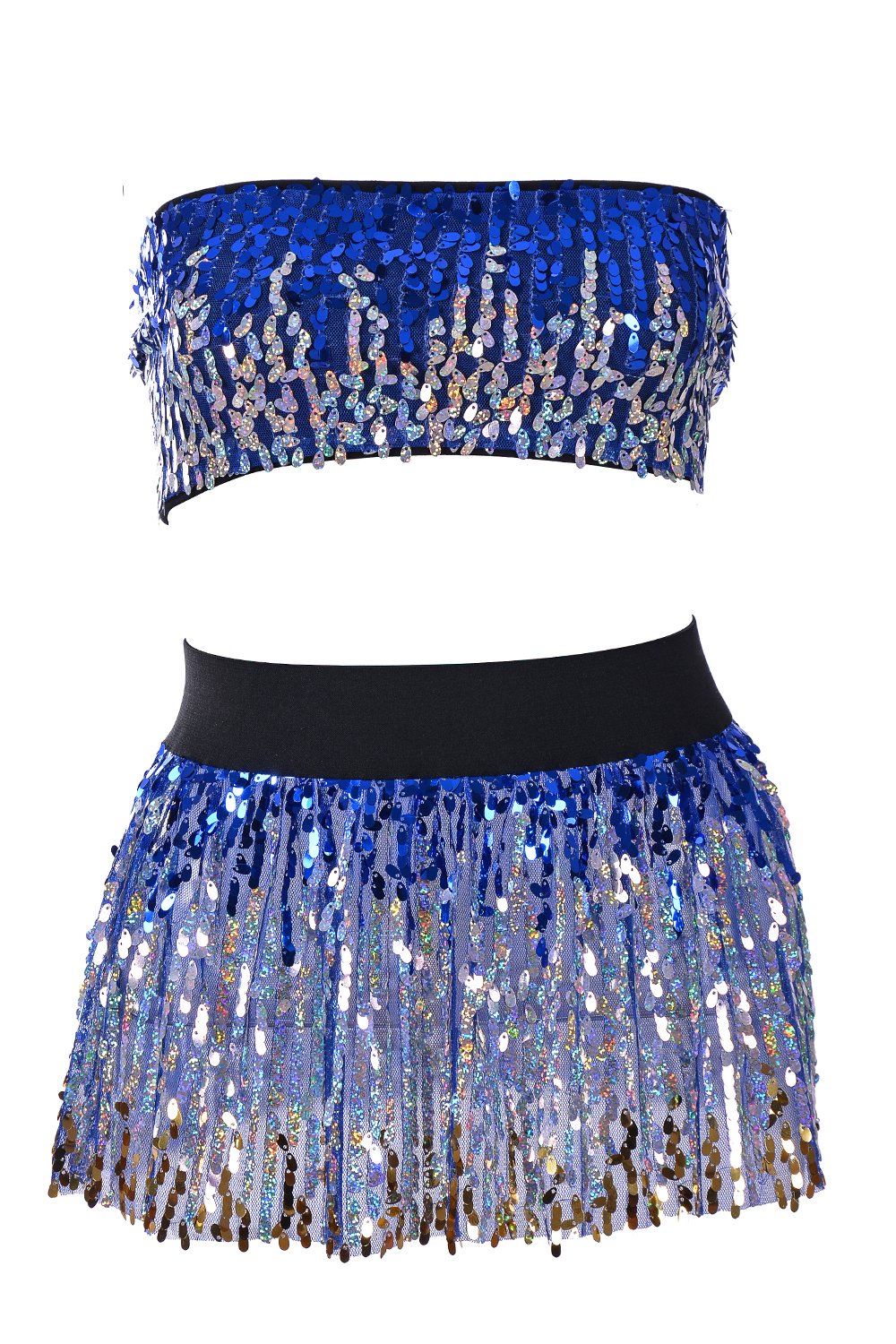 Deep Ocean Sequin Set (Tube Top & Skirt)