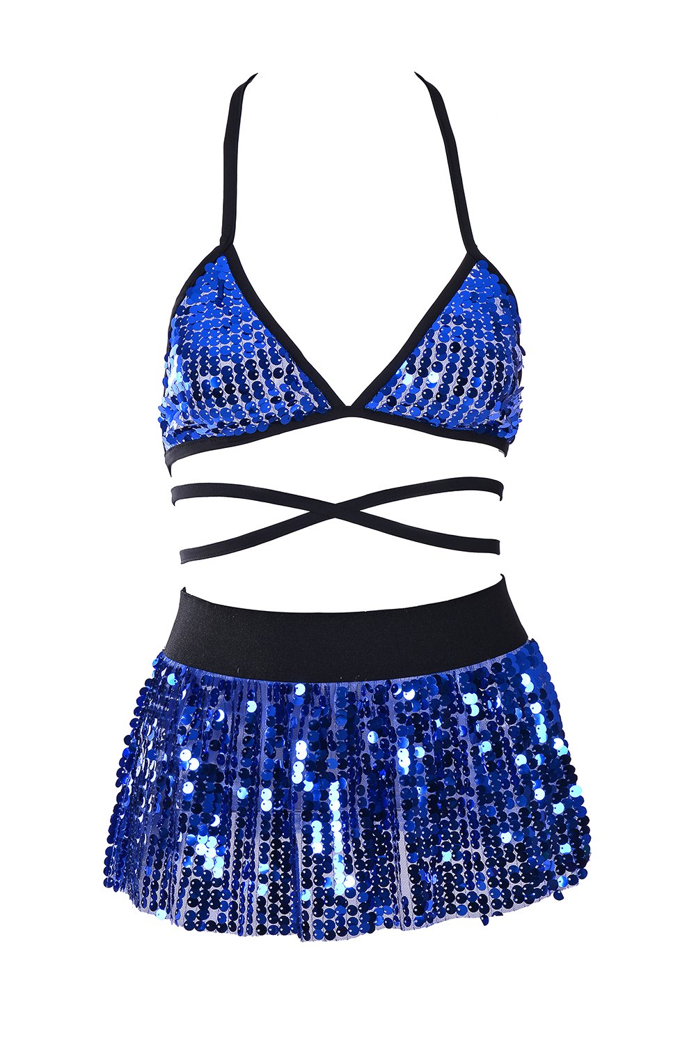 Ocean Blue Sequin Set (Top & Skirt)