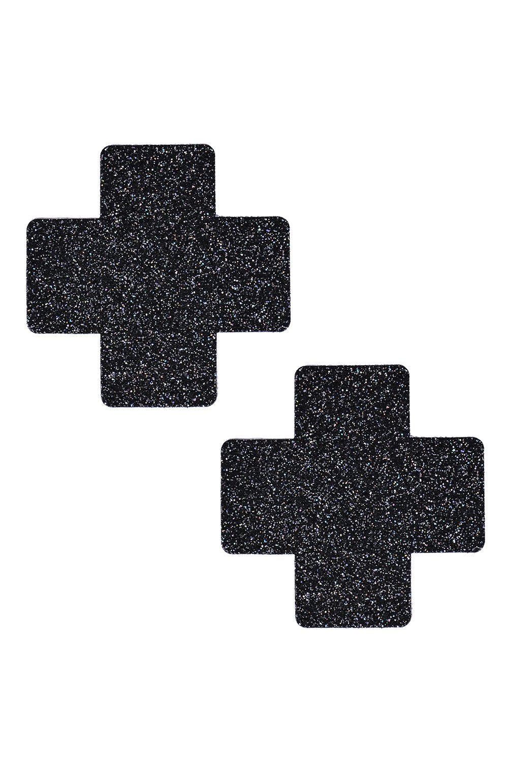 Glitter Black Cross Pasties