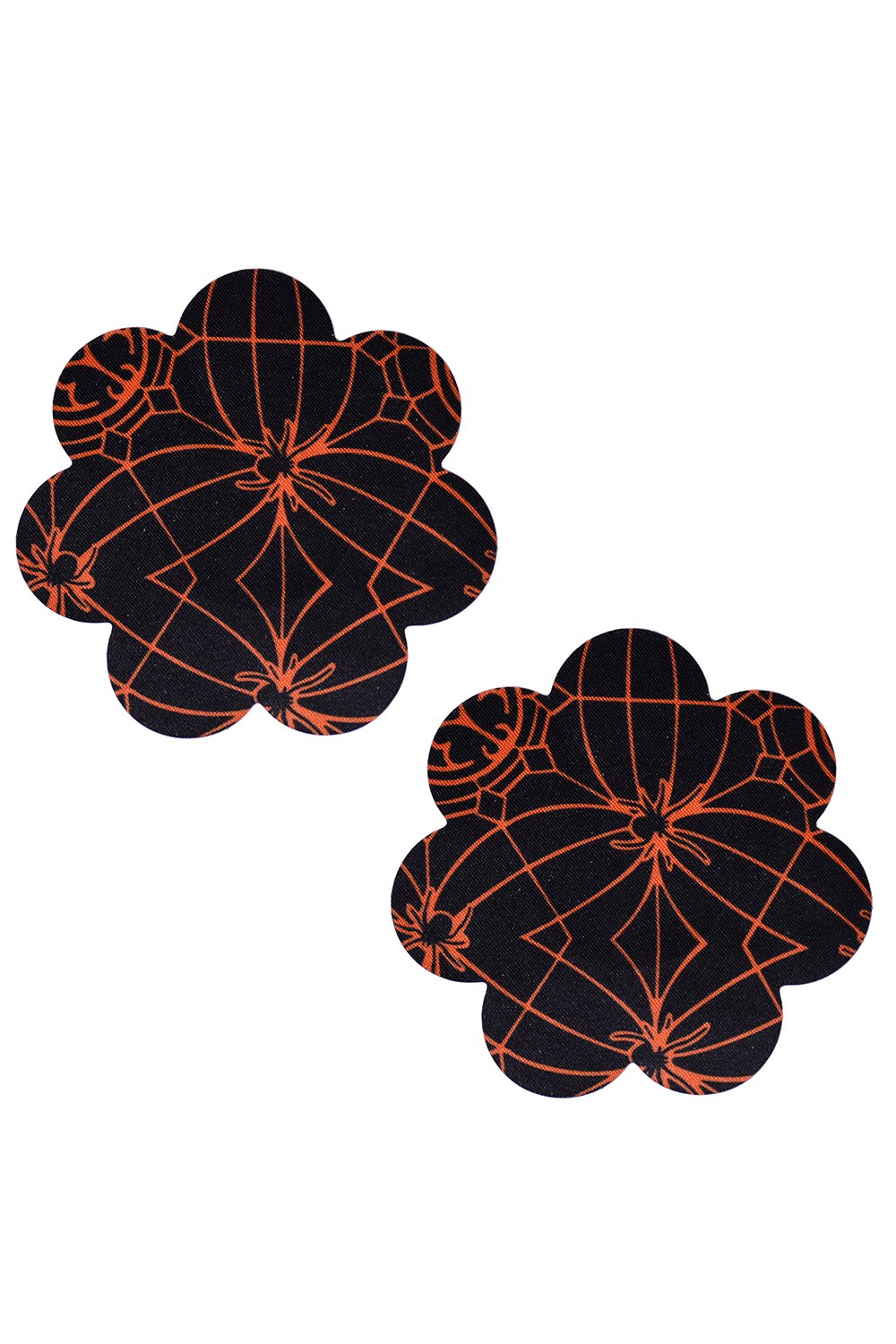 Orange Spider Net Floral Pasties