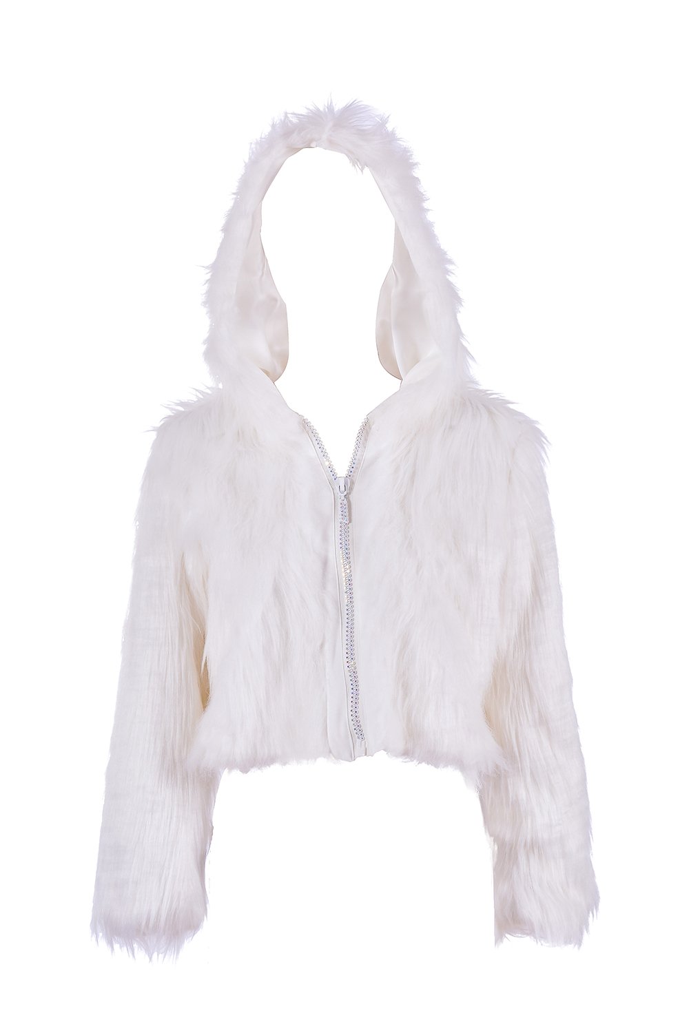 LED Disco Cropped Fur Jacket