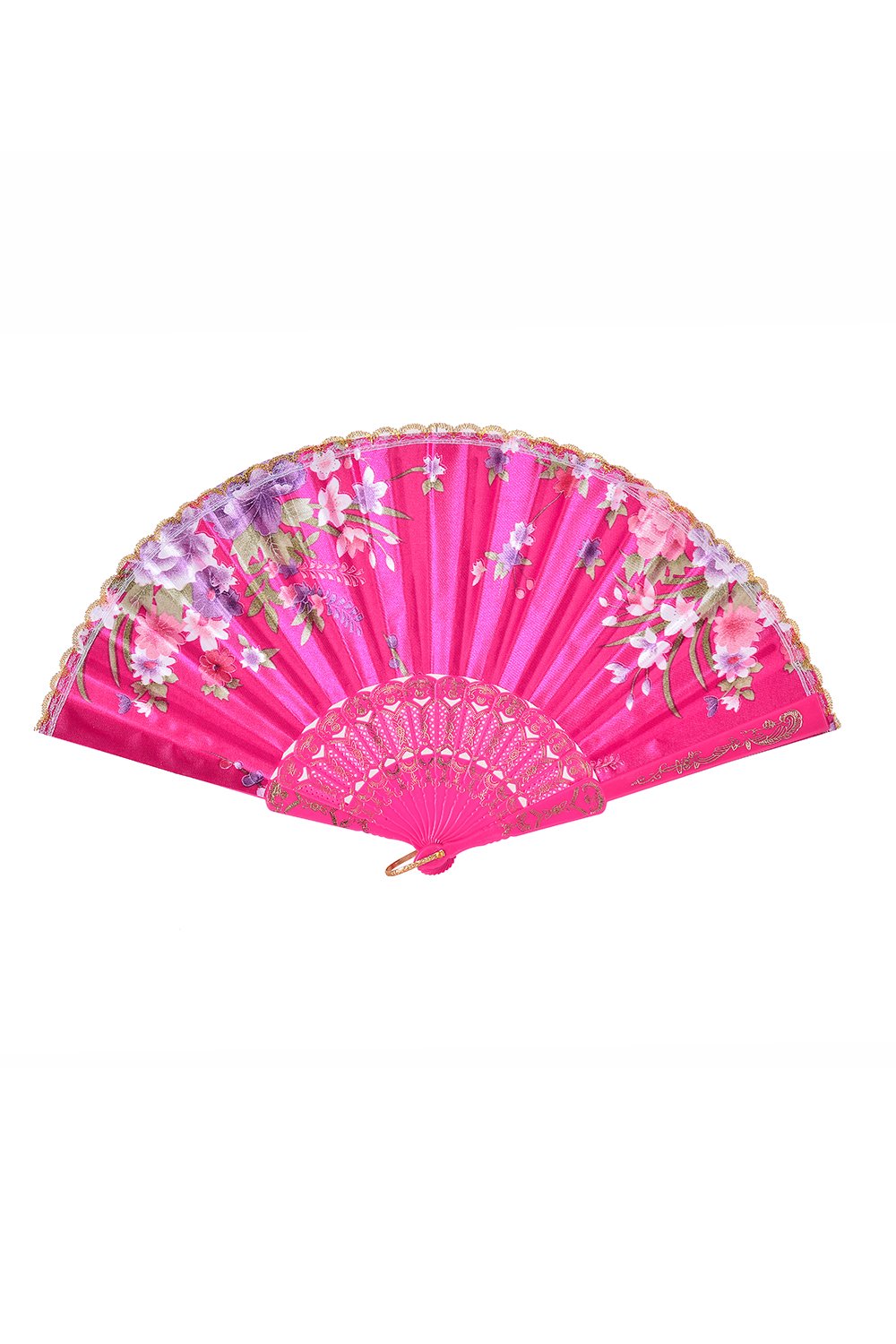 Festival Silk Fan - Rose Pink Blossoms
