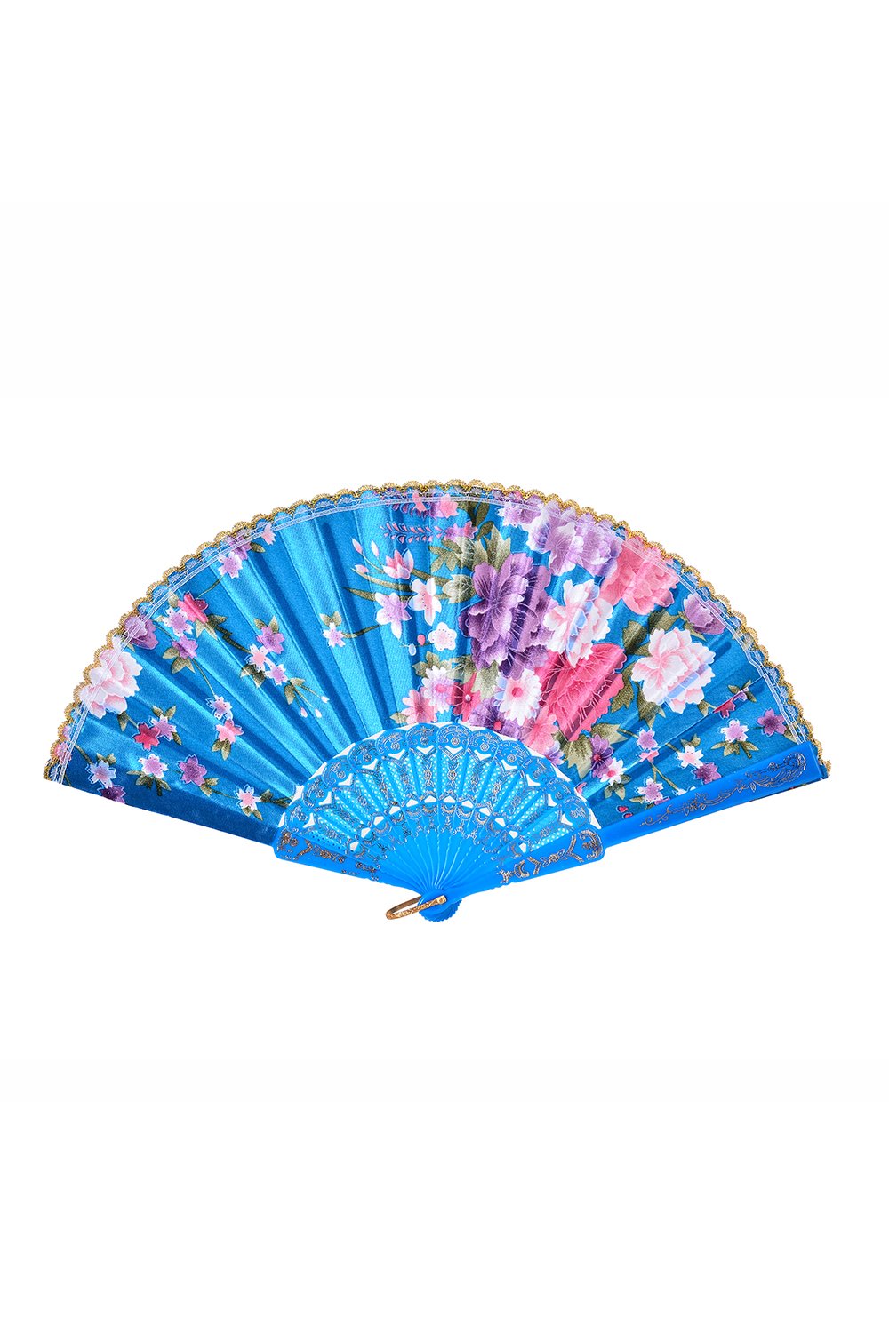 Festival Silk Fan - BB Blue Blossom