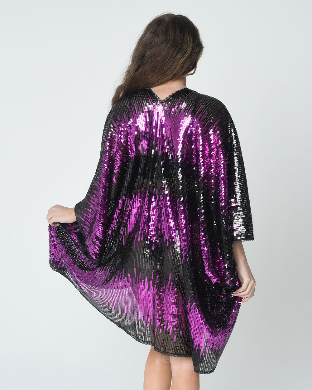 Disco Sequin Kimono - Rose Pink