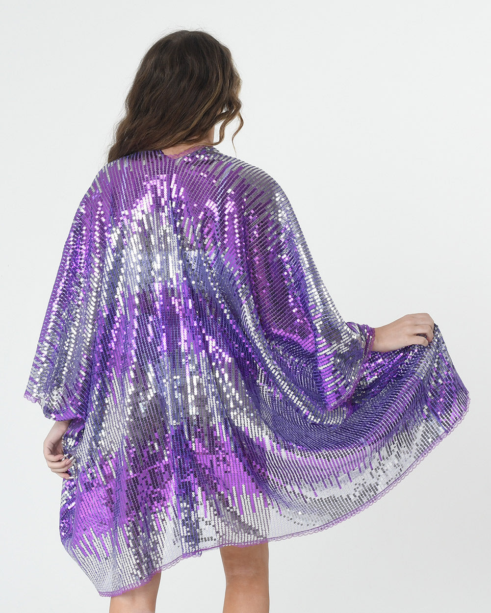 Sequin Kimono - Babe Purple