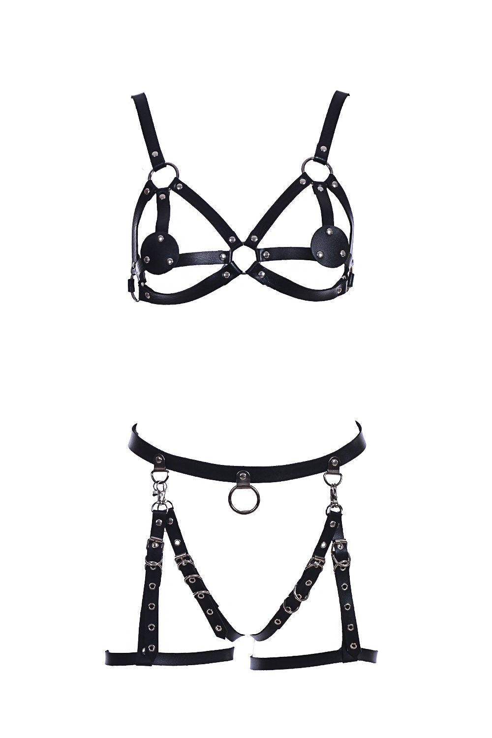 Goth Barbie Vegan Leather Harness Set