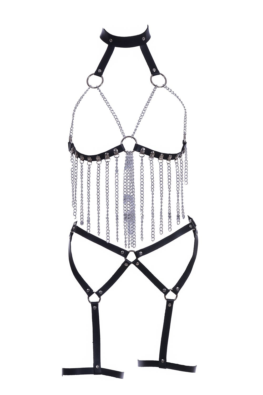 Goth Barbie Vegan Leather Harness Set