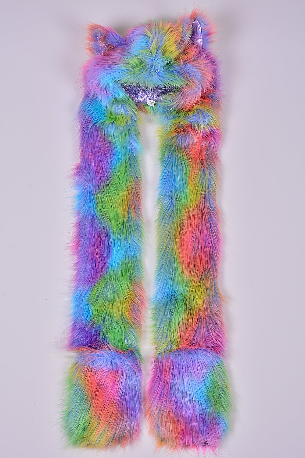 Nocturnal Wonderland Tie Dye Animal Fur Hood