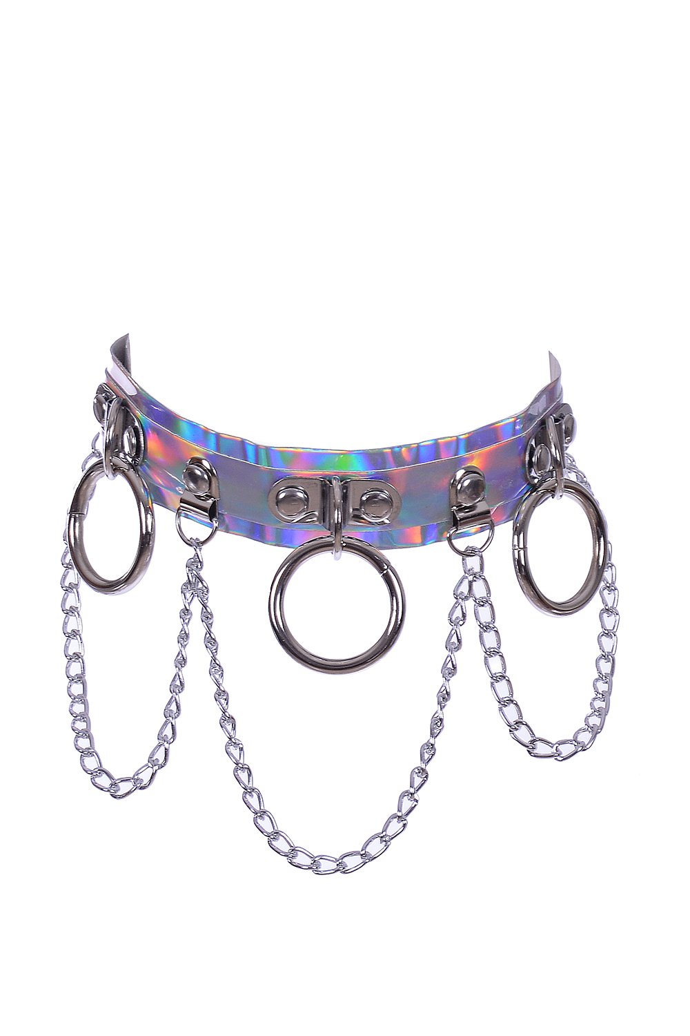 Hoop Chain Chocker in Baby Purple Hologram