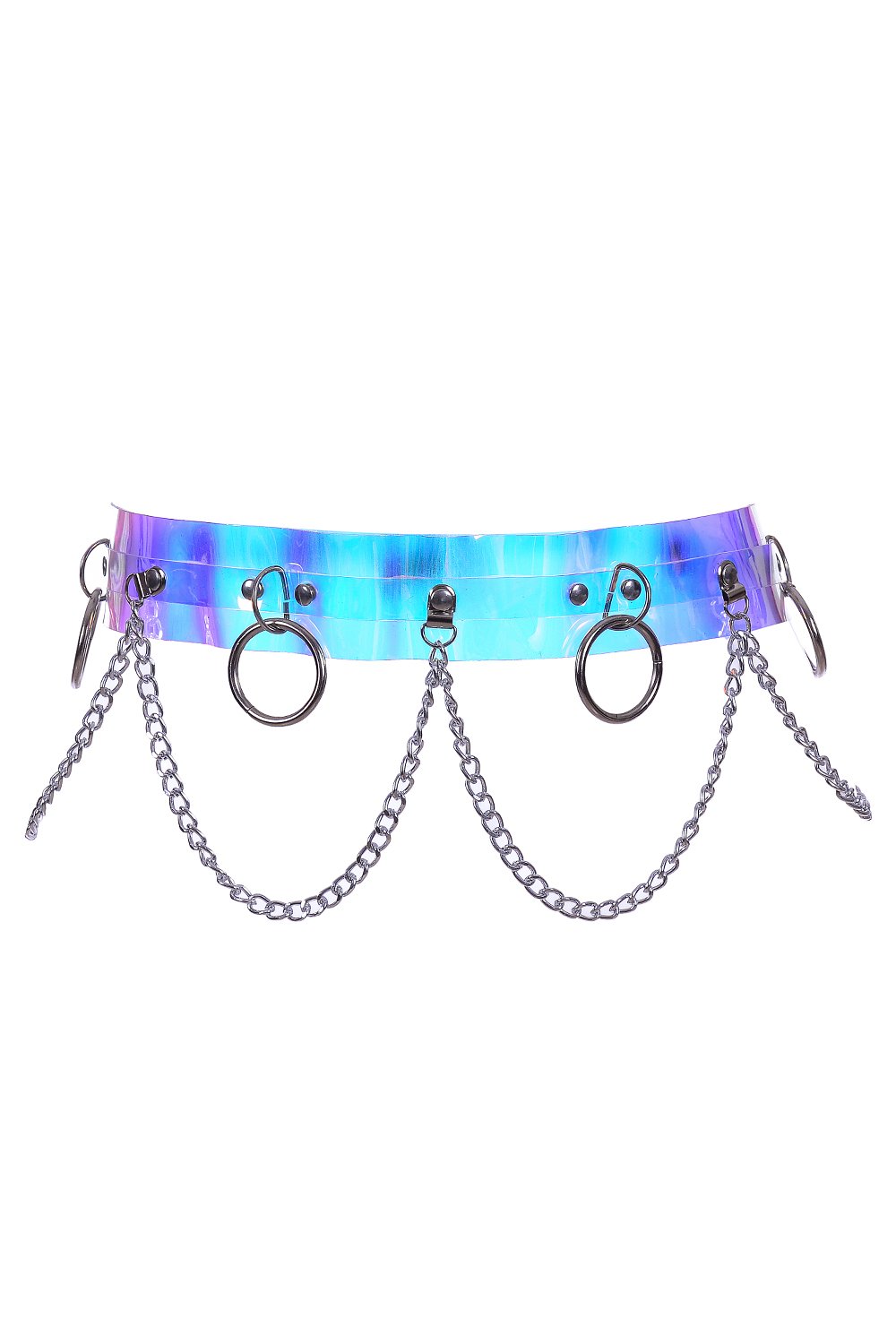Iridescent Hoop Chain Belt