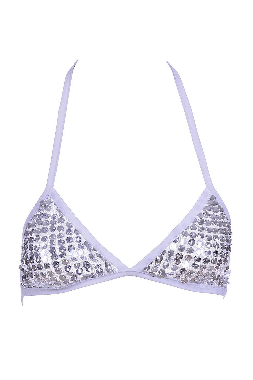 Silver Sequin Triangle Top