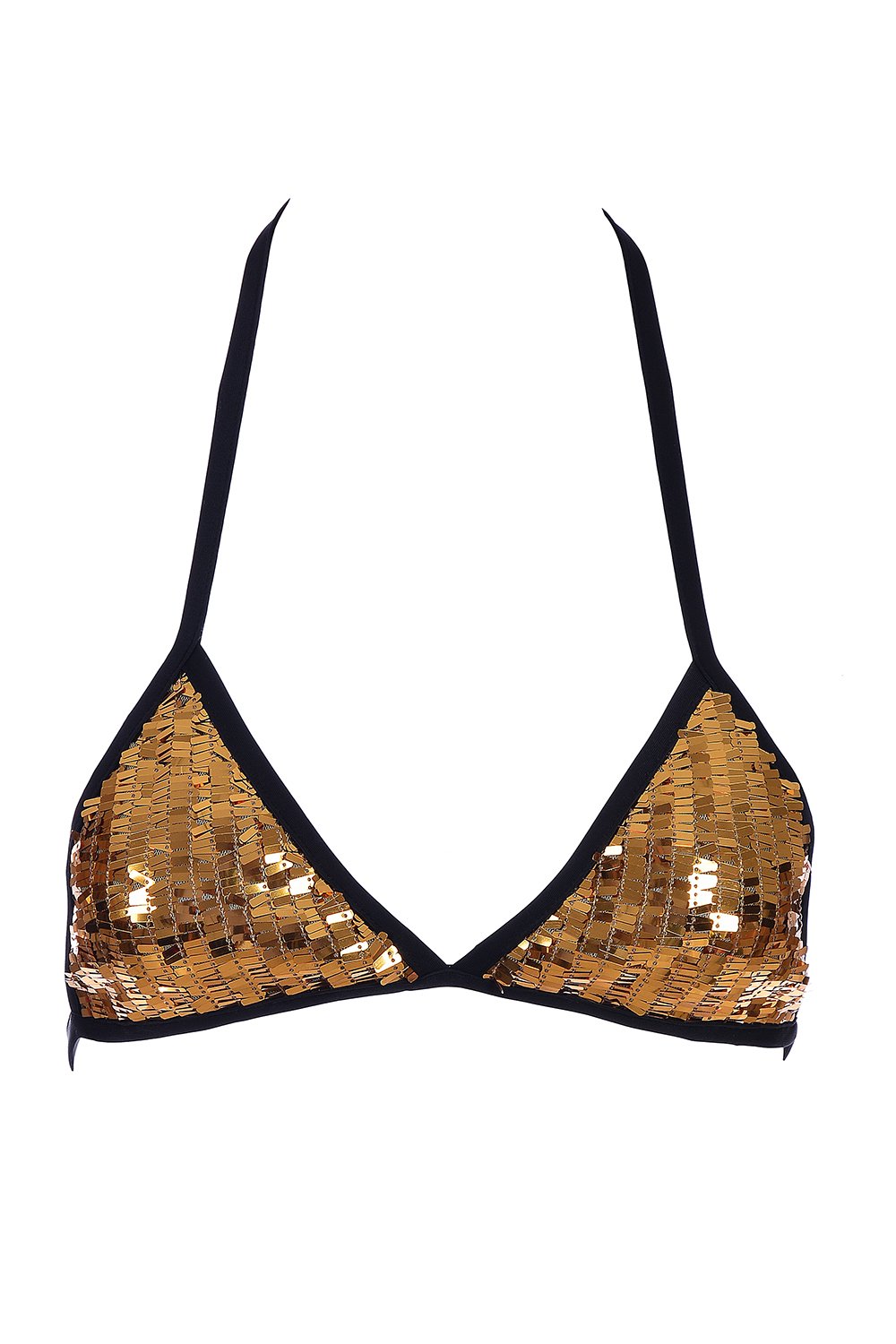 Gold Disco Sequin Triangle Top