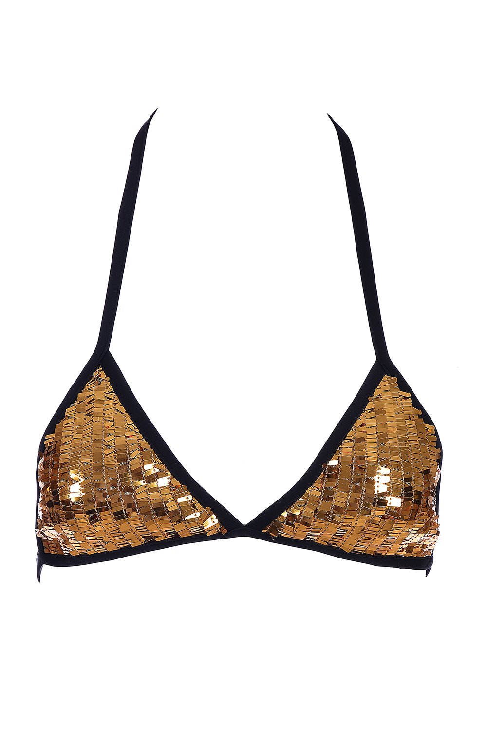 Gold Disco Sequin Triangle Top