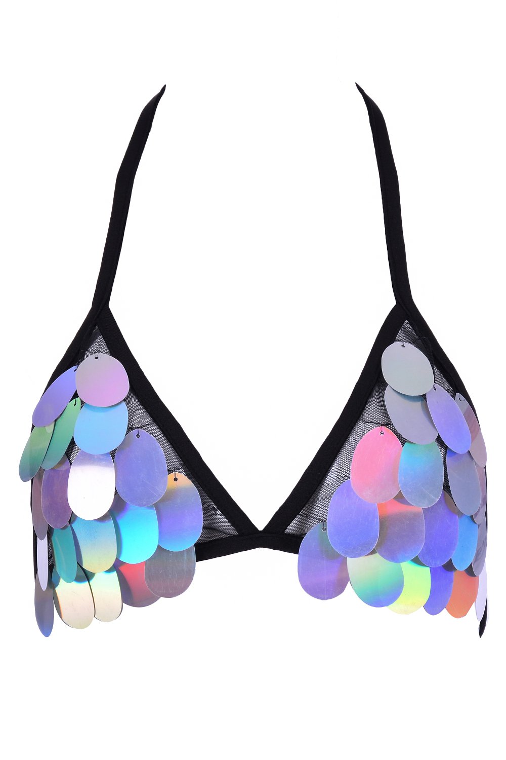 Disco Sequin Triangle Top Rave clothes,rave outfits,edc outfits,rave ...