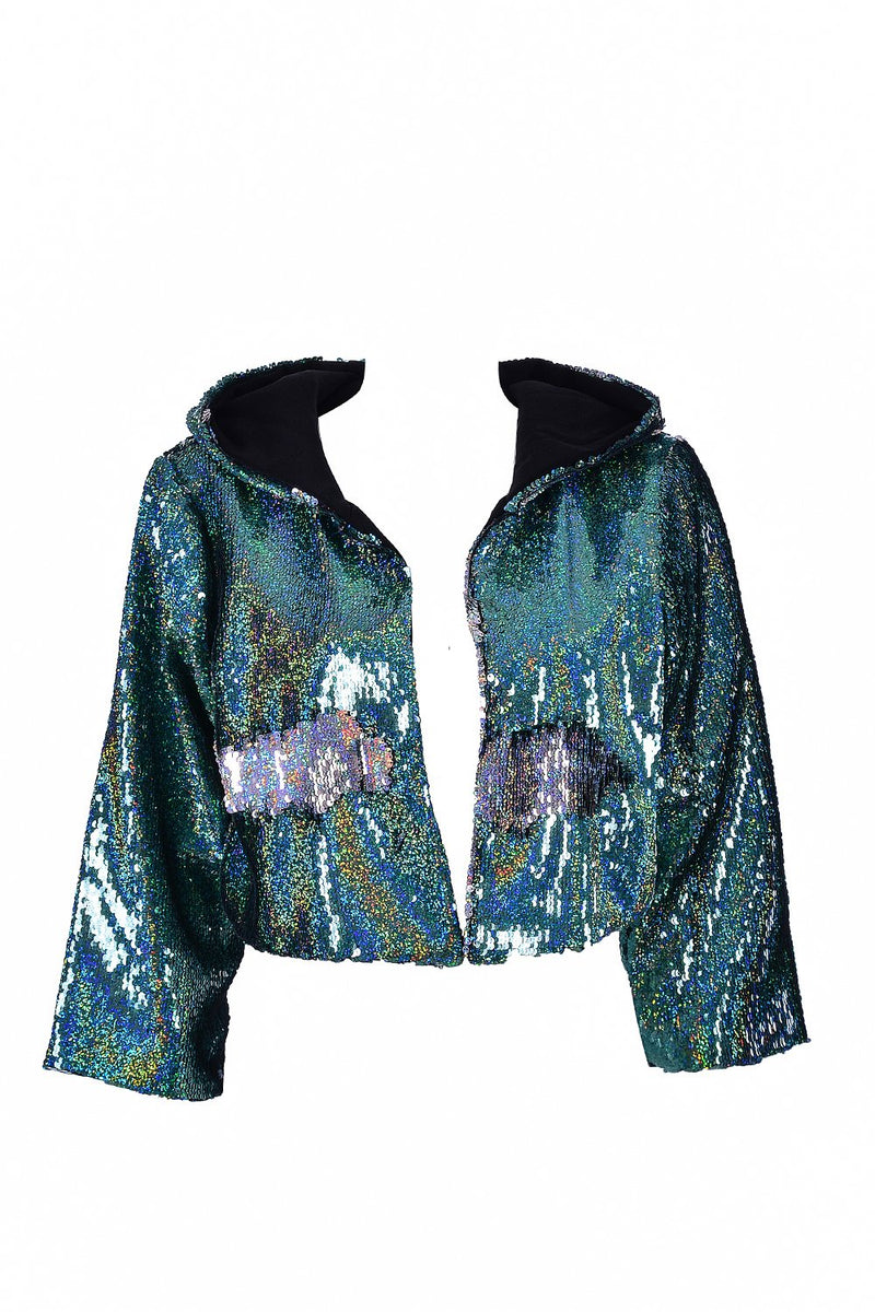 Sequin Cropped Jacket - Sparkle River Rave clothes,rave outfits,edc ...