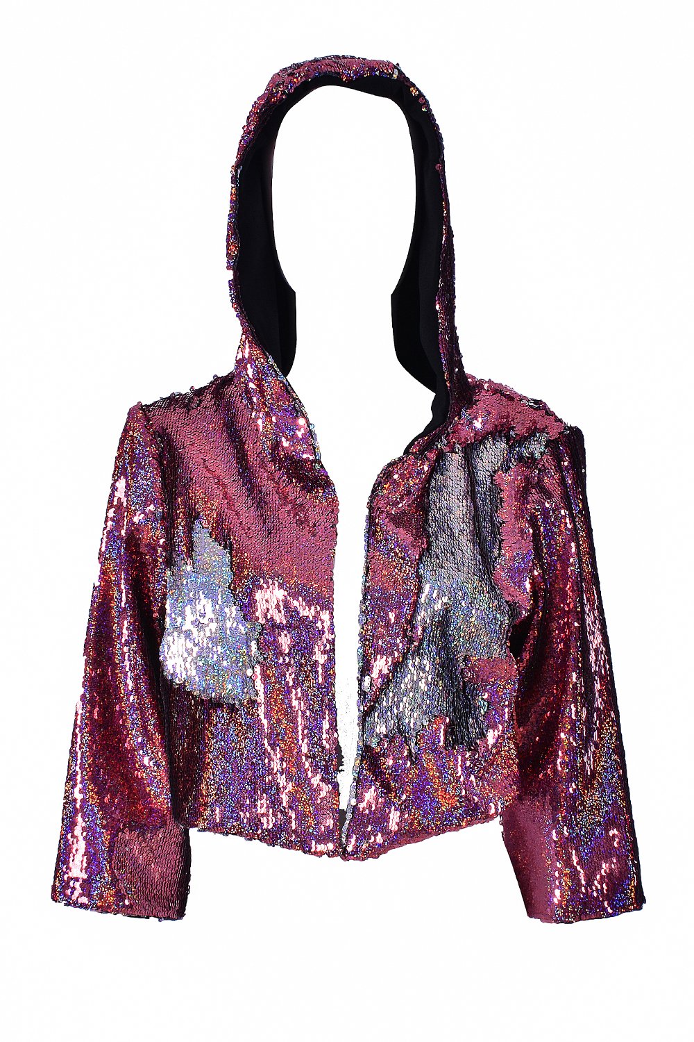 Sequin Cropped Jacket - Pink Stars