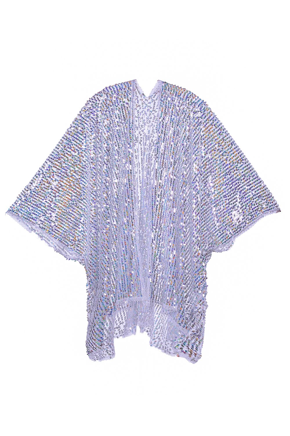Disco Sequin Kimono - Silver Hologram