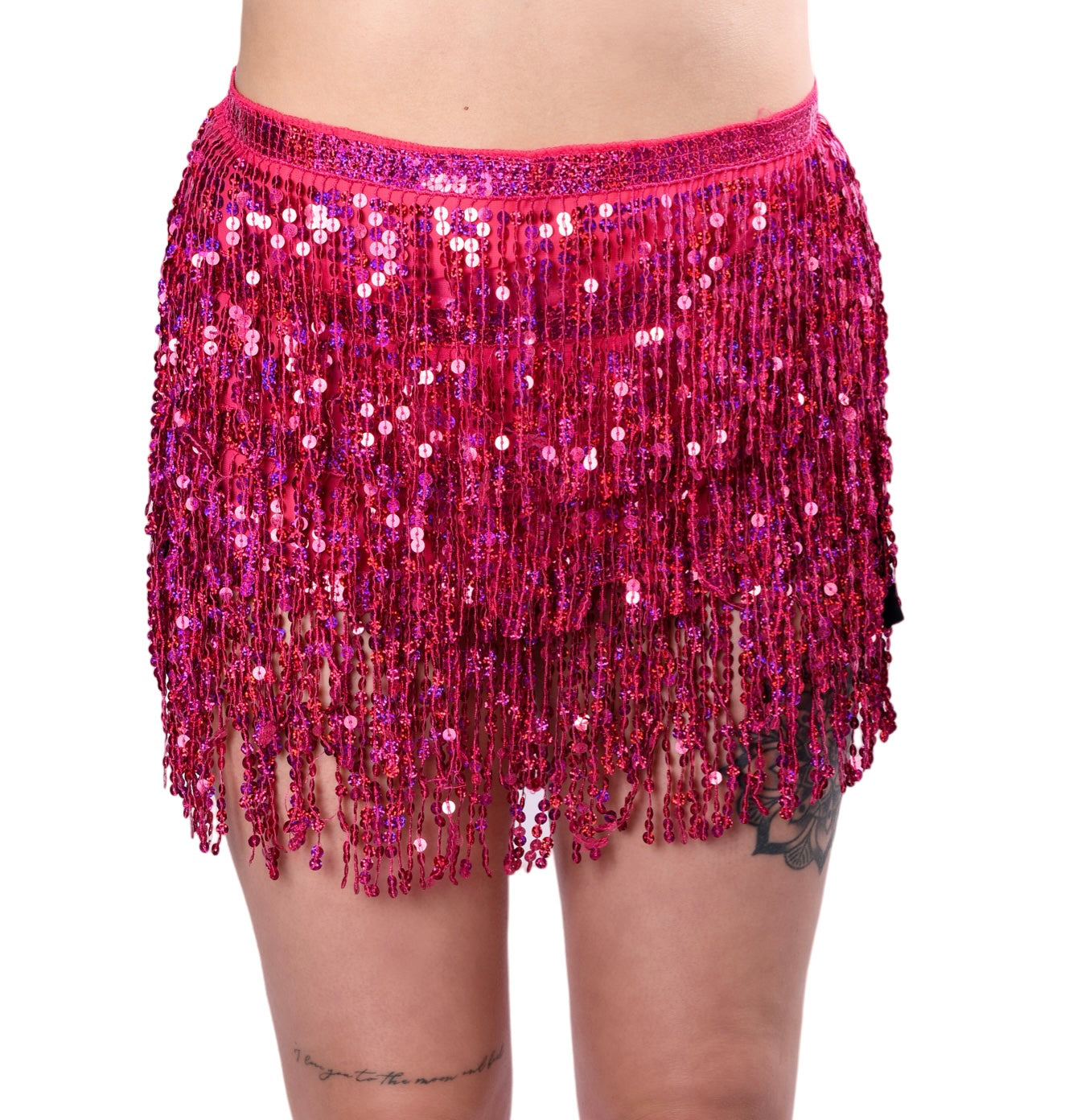 Holographic Sequin Skirt- Rose Pink