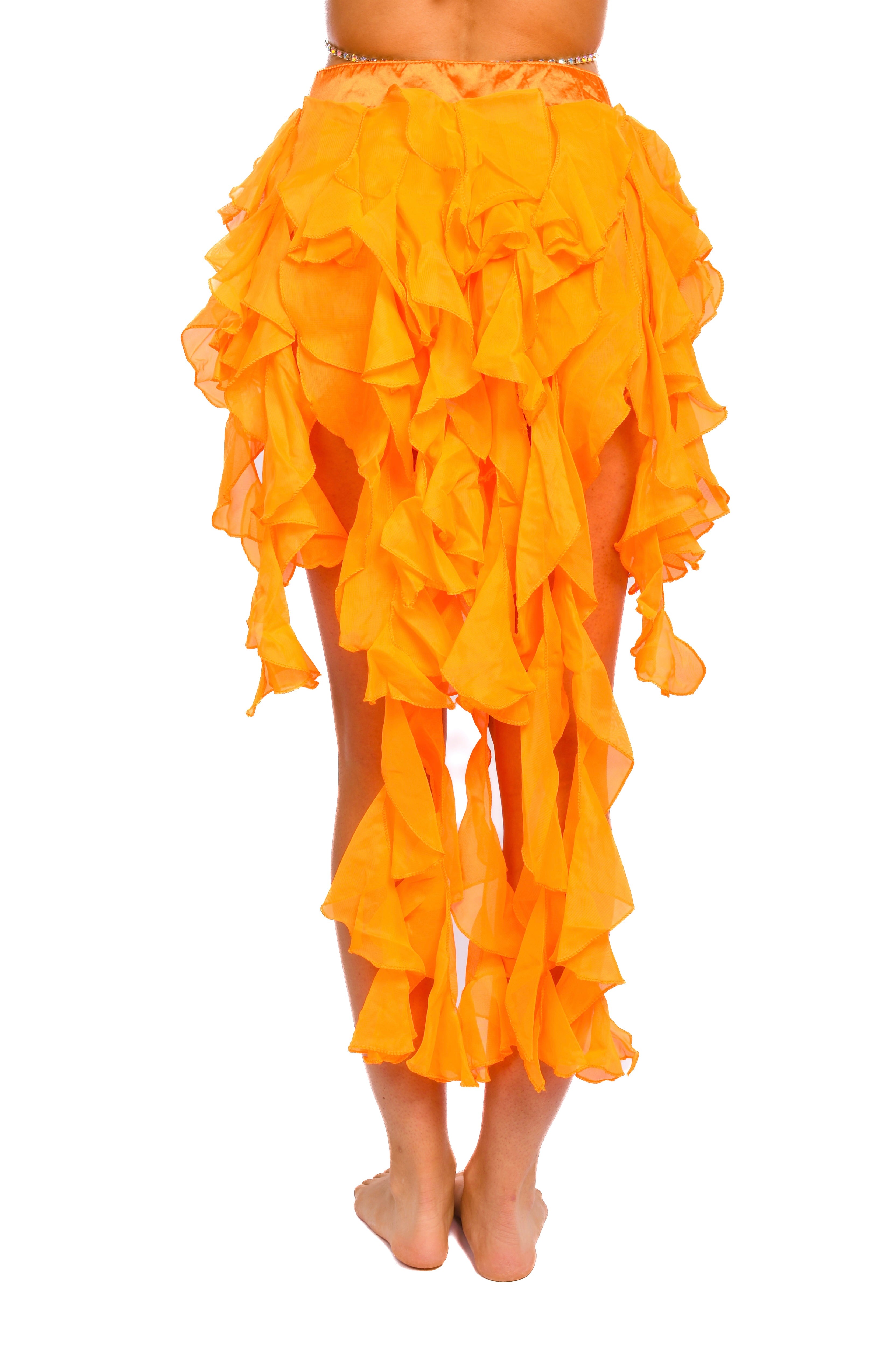 Orange Long Wrap Skirt