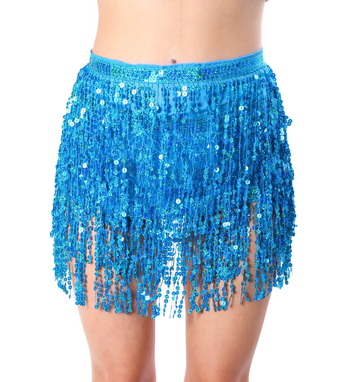 Holographic Sequin Skirt- Pixie Blue