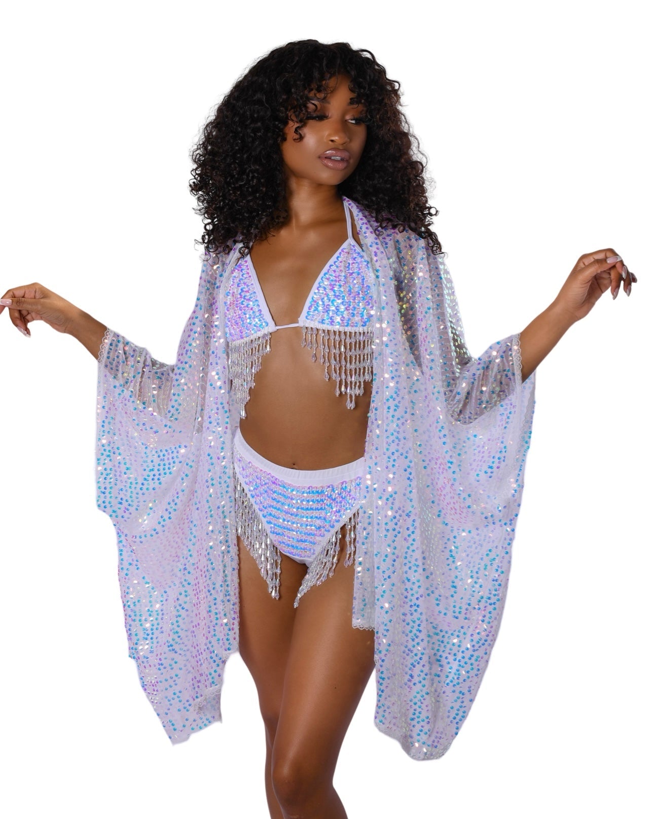 Sequin Kimono- Ice Sparkle