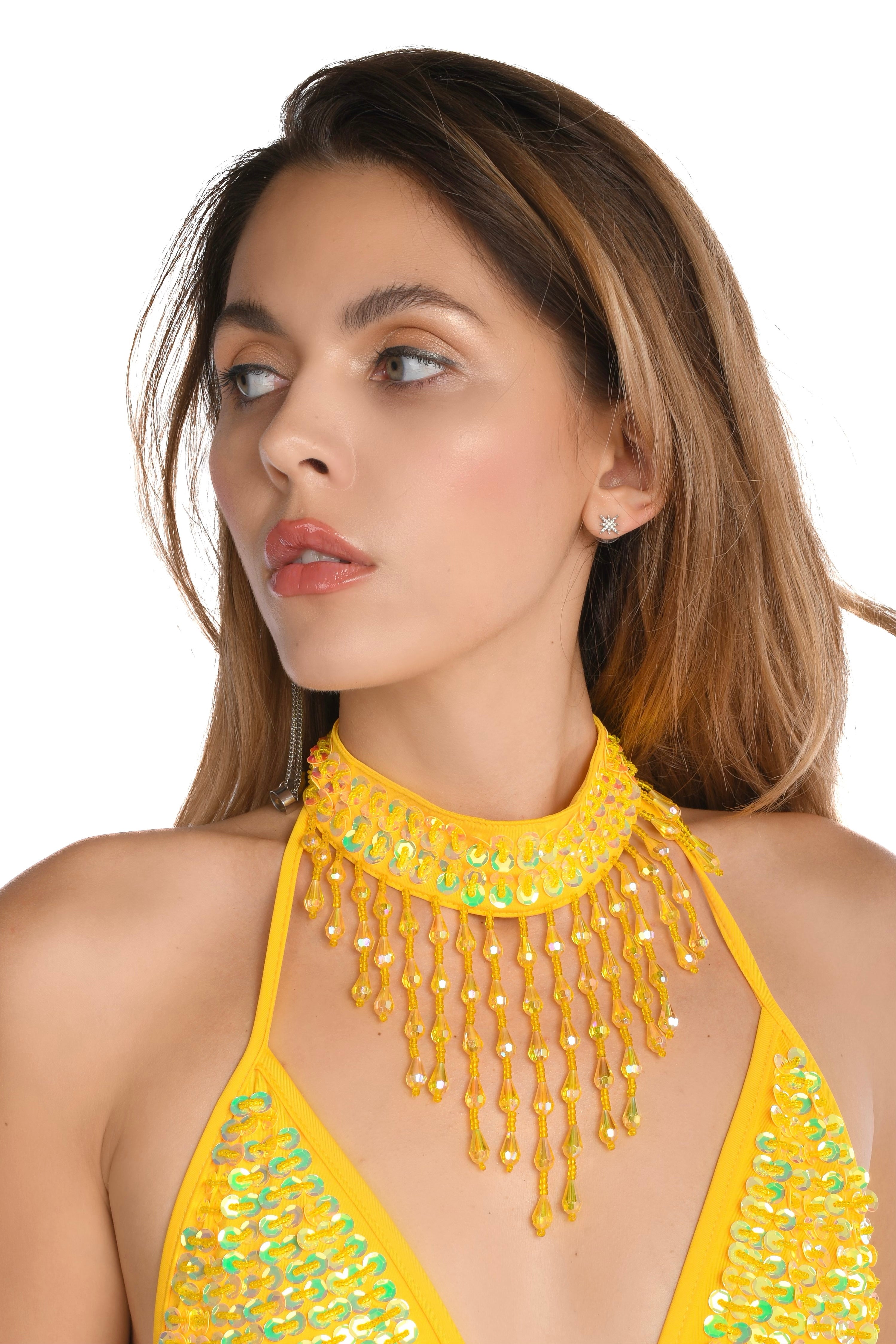 Hand Stitched Sequin Choker- Lilly