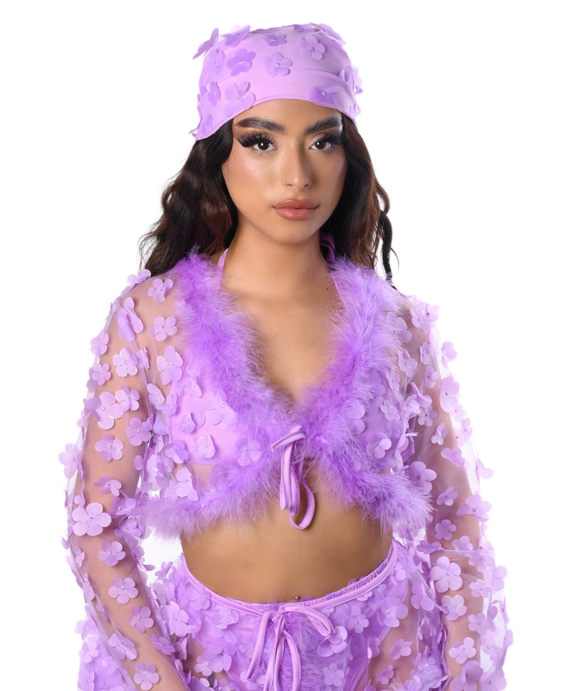 Lilac Blossom Fuzzy 3D Top