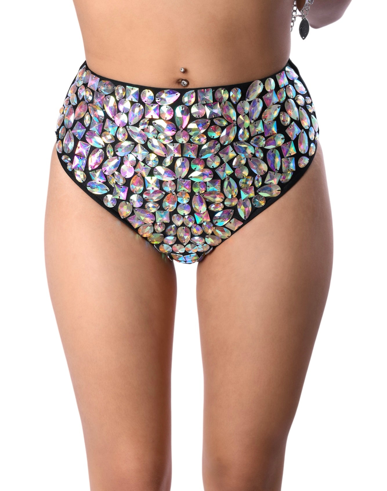 Black rhinestone Iridescent Gem Bottoms