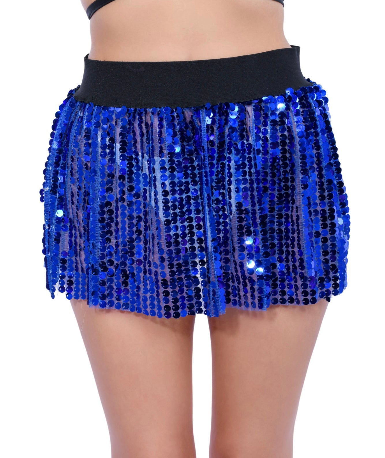 Ocean Blue Mini Sequin Skirt)