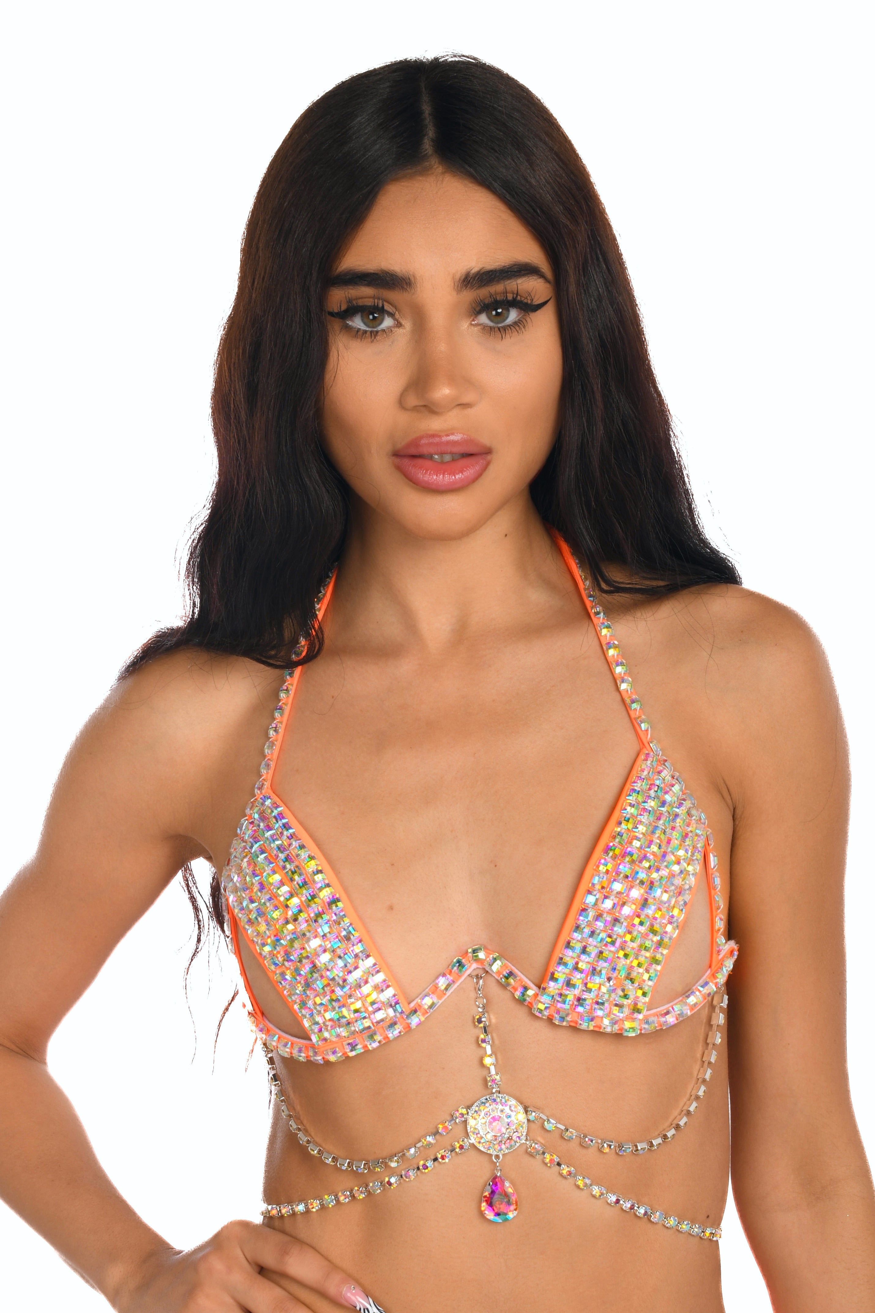 Orange Crush Rhinestone Top