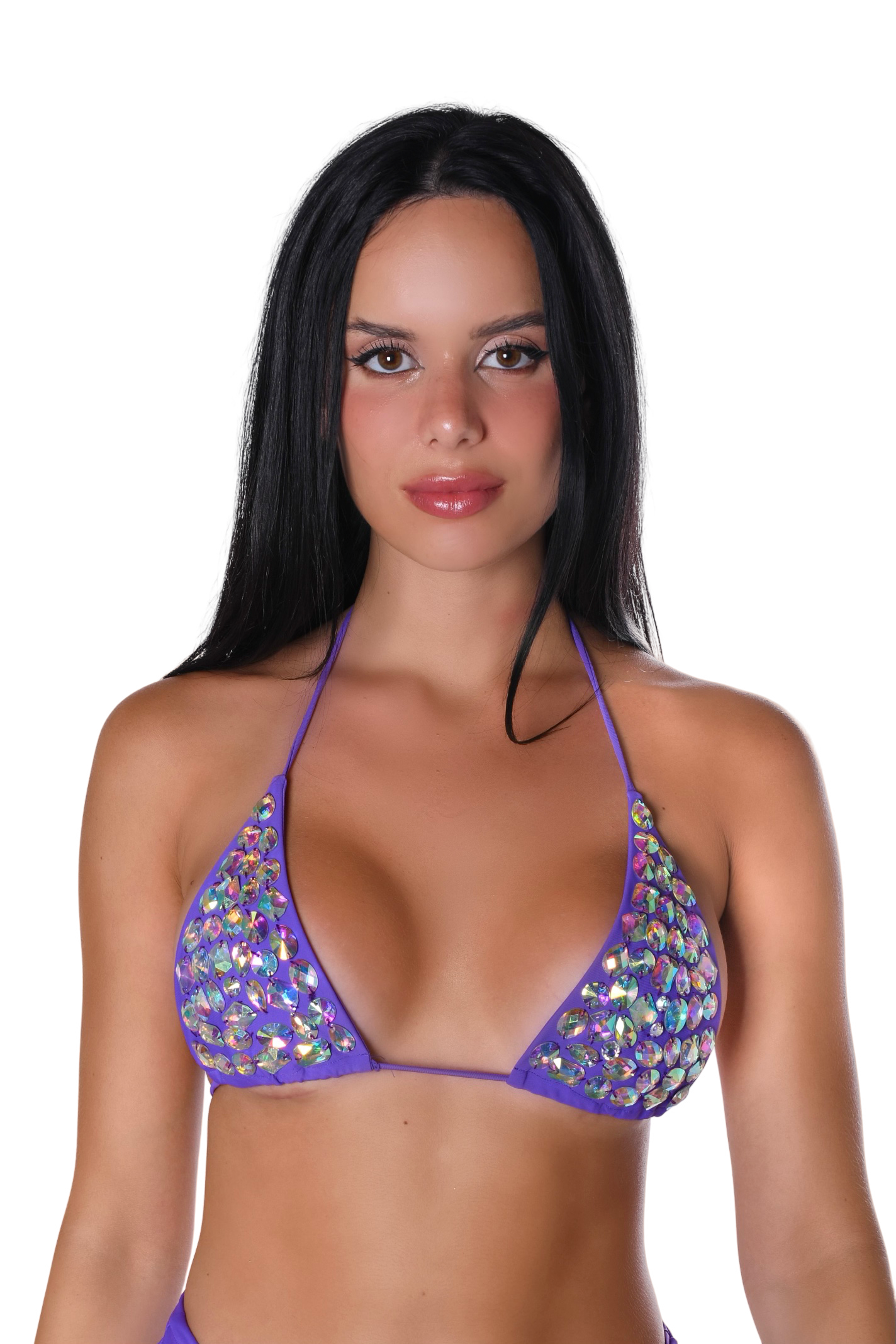 Rhinestone Sequin Top- Purple Disco