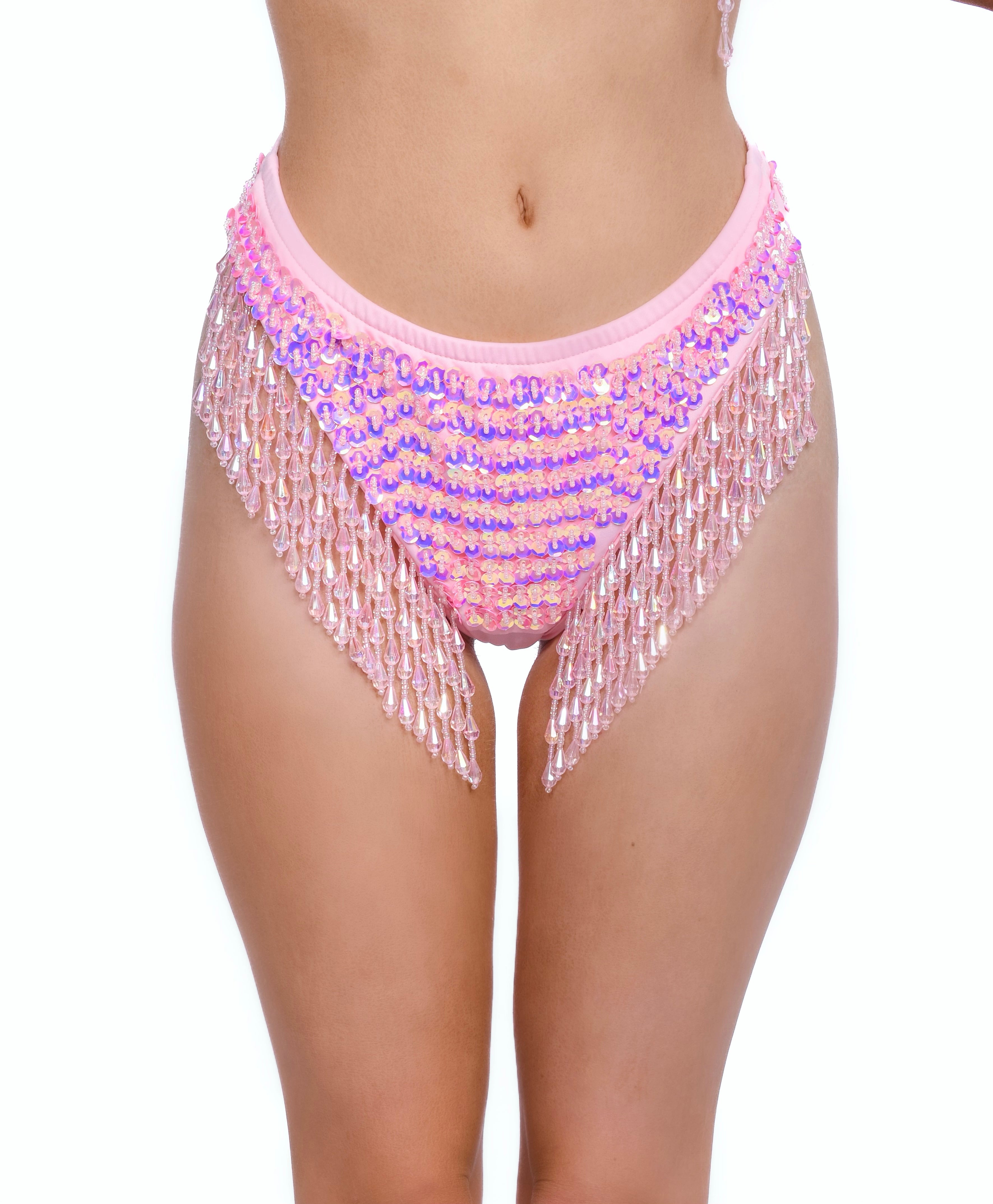 Hand Stitched Sequin Bottoms- Barbie Pink