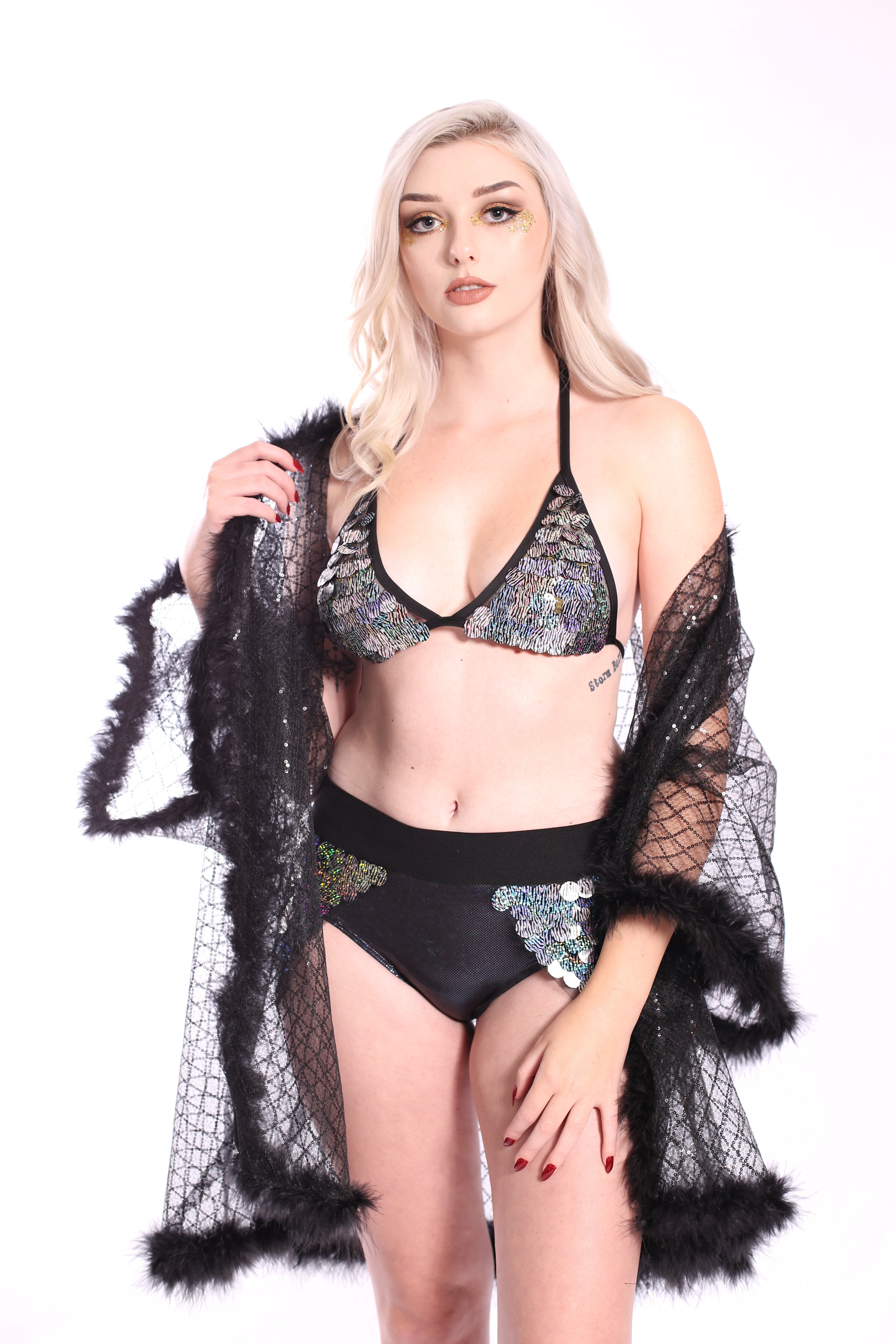 Iridescent Scales Sequin Triangle Top