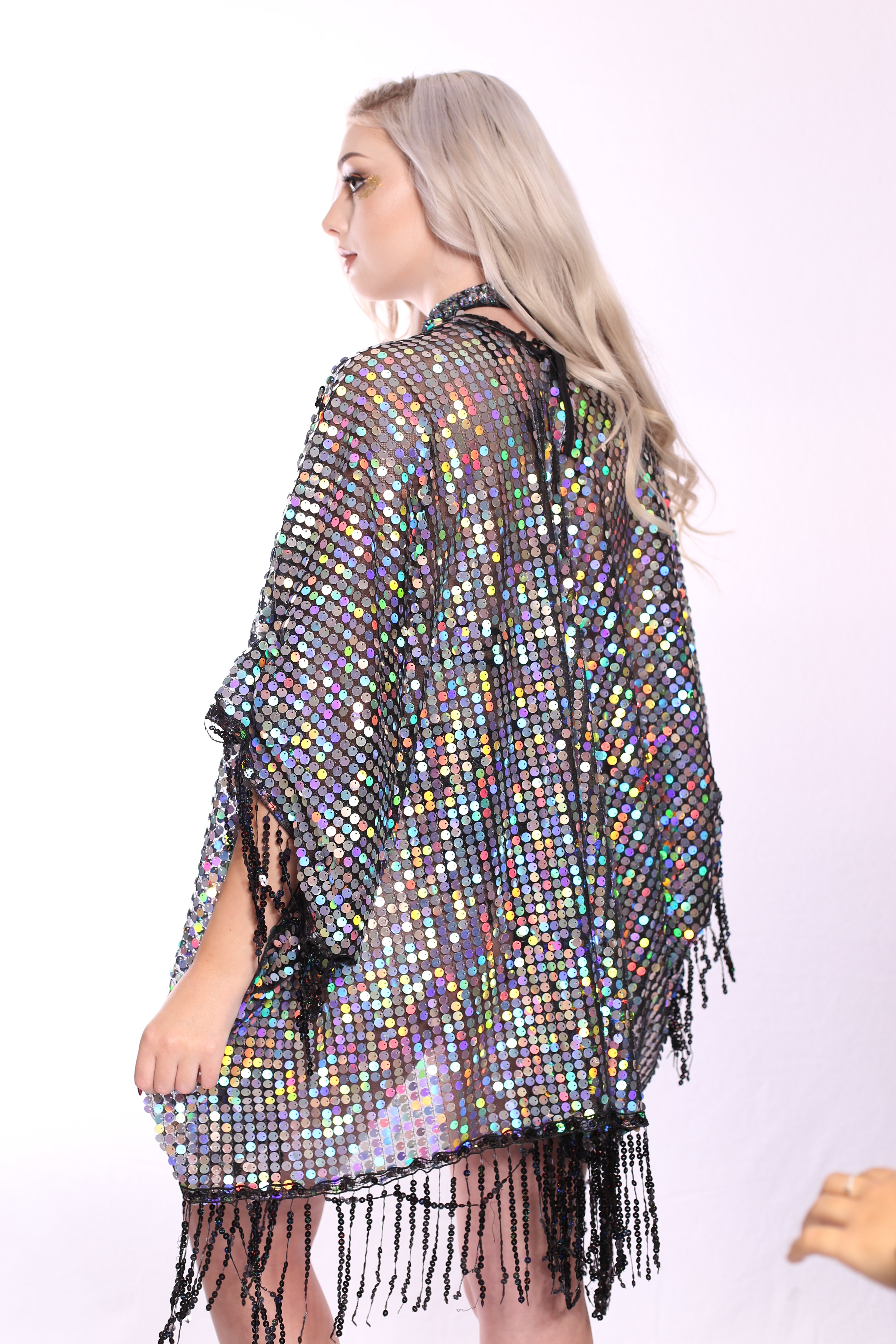 Disco Sequin Tassel Kimono - Holographic – THE LUMI SHOP