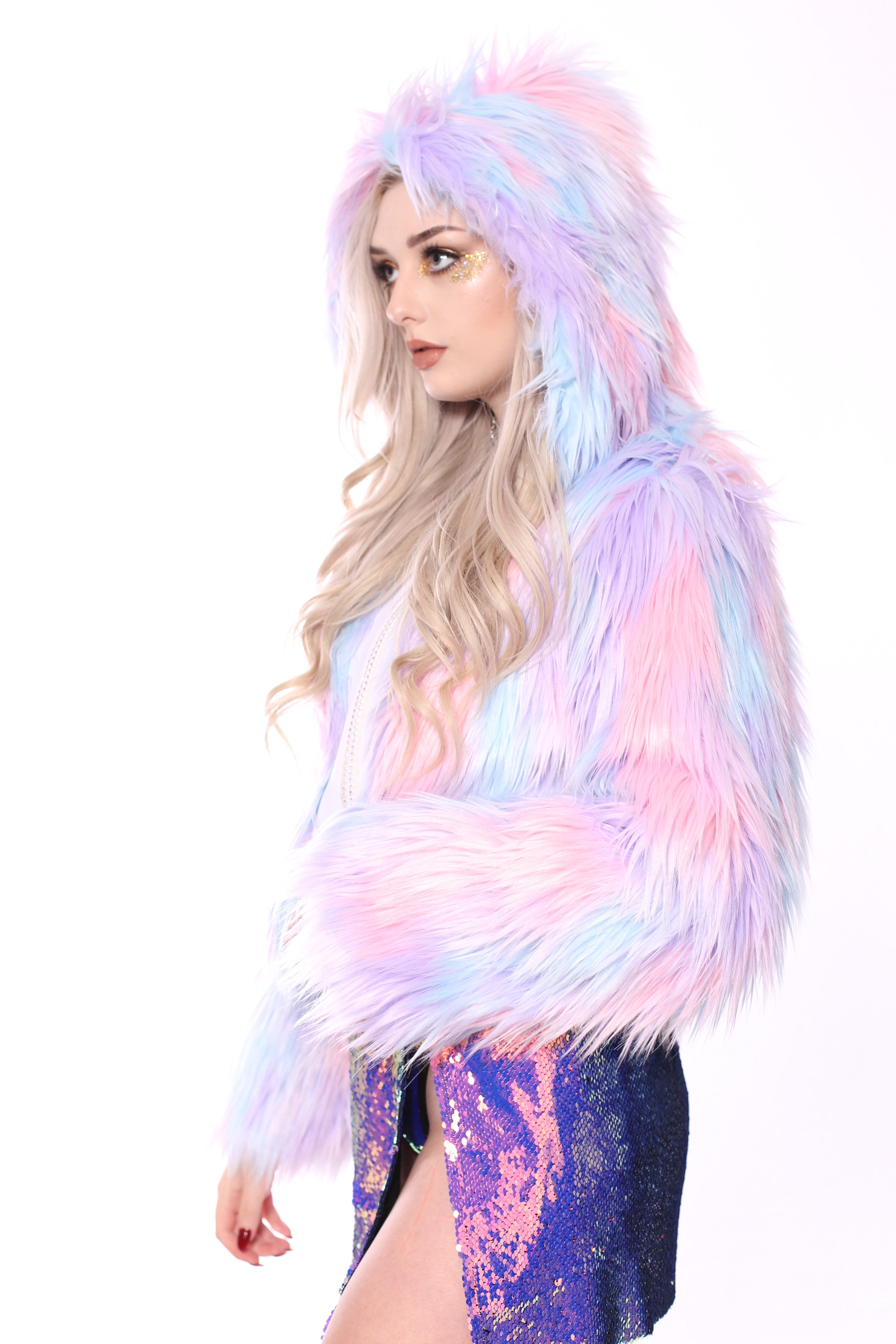Furry Rave Jacket Cotton Cloud Faux Fur Jacket Rave clothes,rave outfits,edc – THE LUMI SHOP