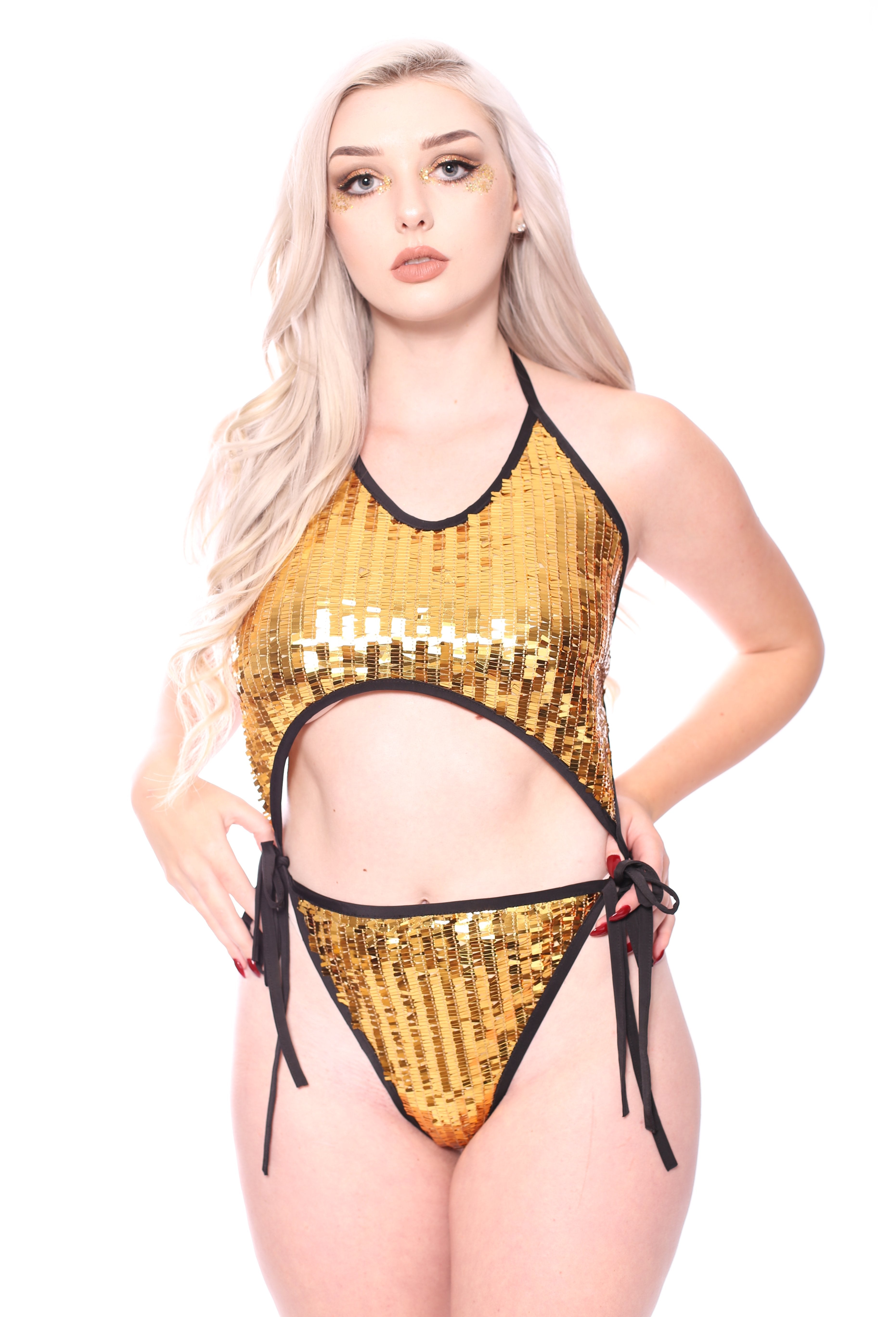 Disco Sequin Bodysuit - Gold
