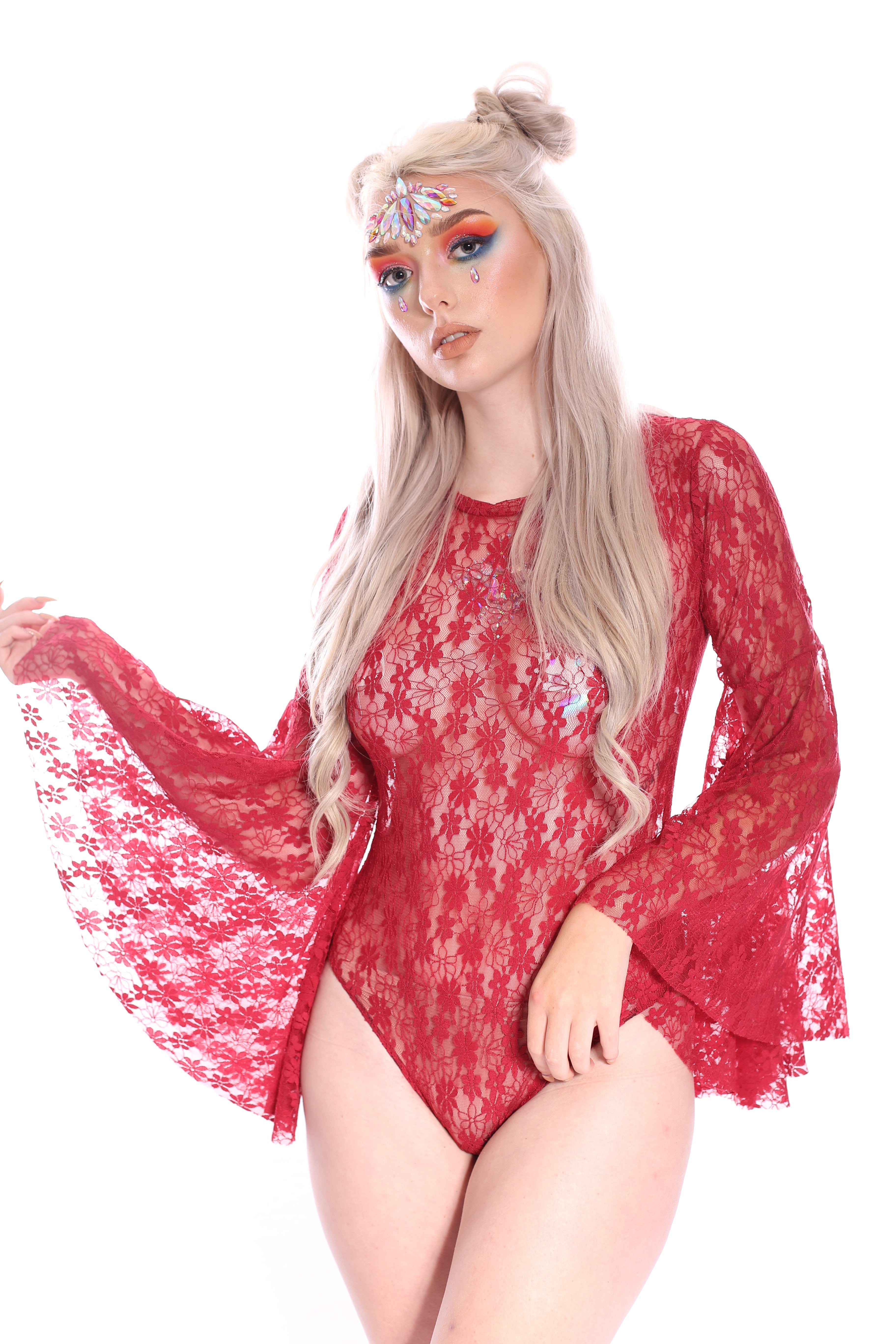 Lace Bodysuit - Vintage Red
