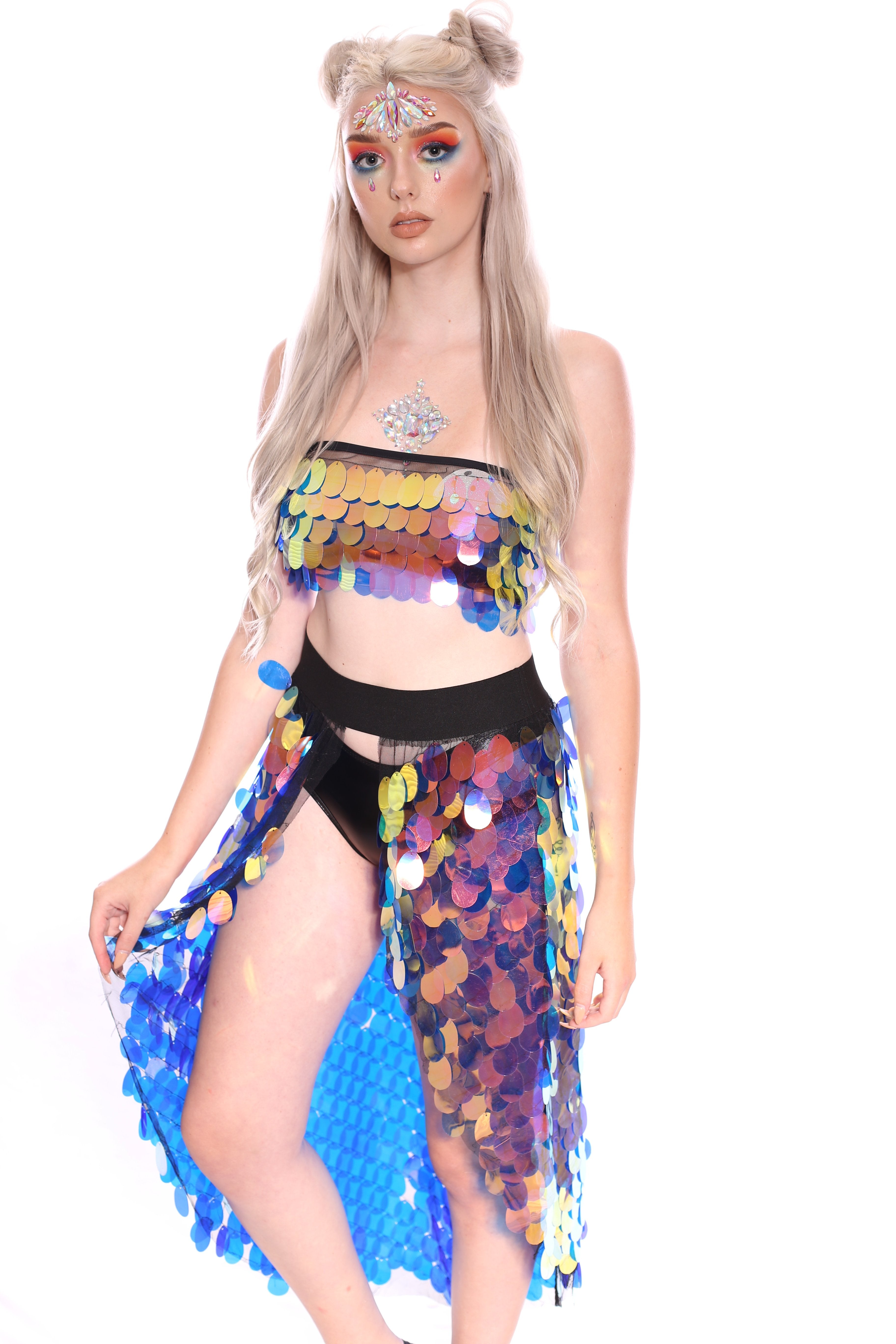 EDM Sequin Embroidered Rave Bodysuits