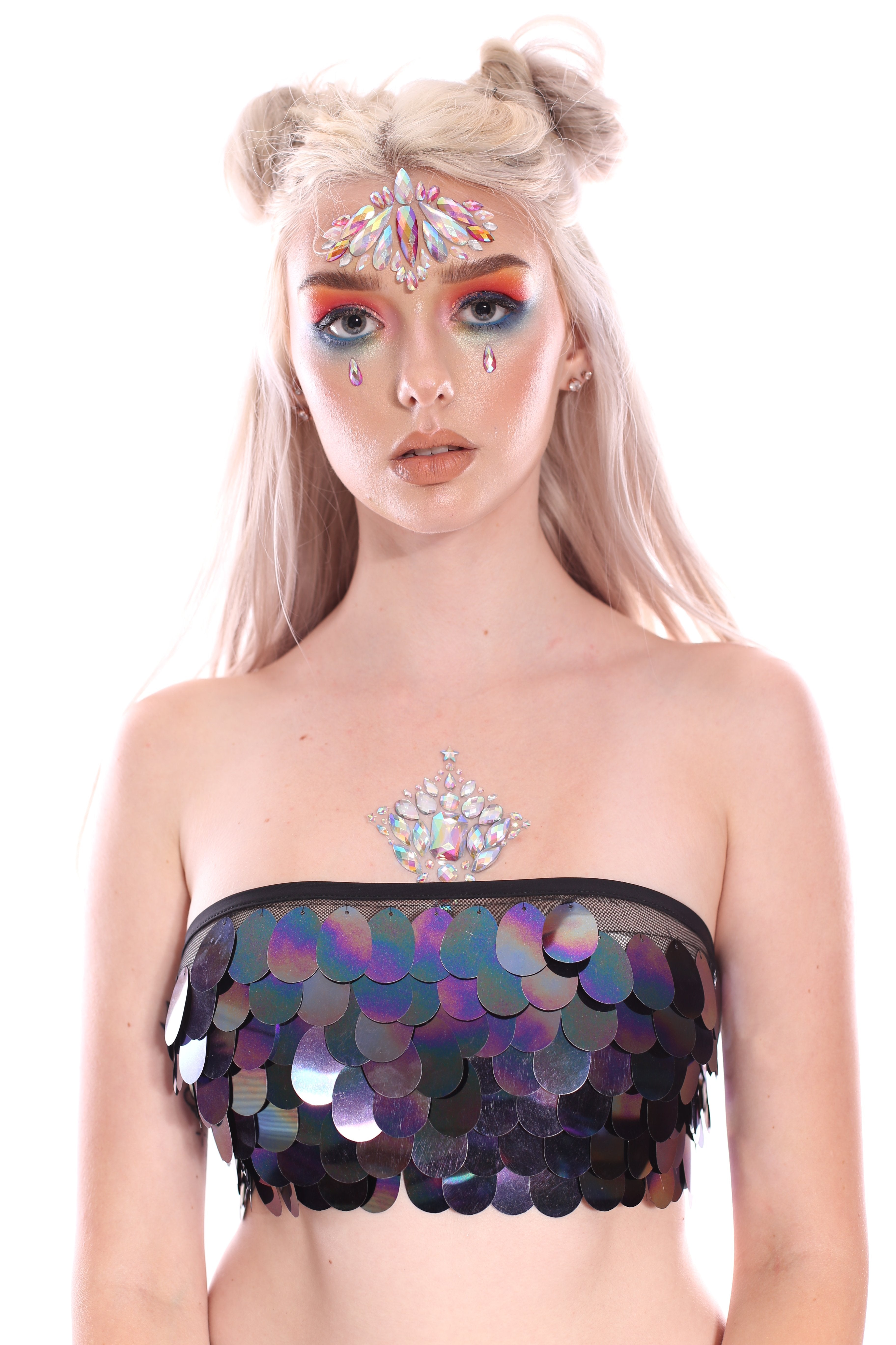 Dark Ocean Goddess Sequin Tube Top