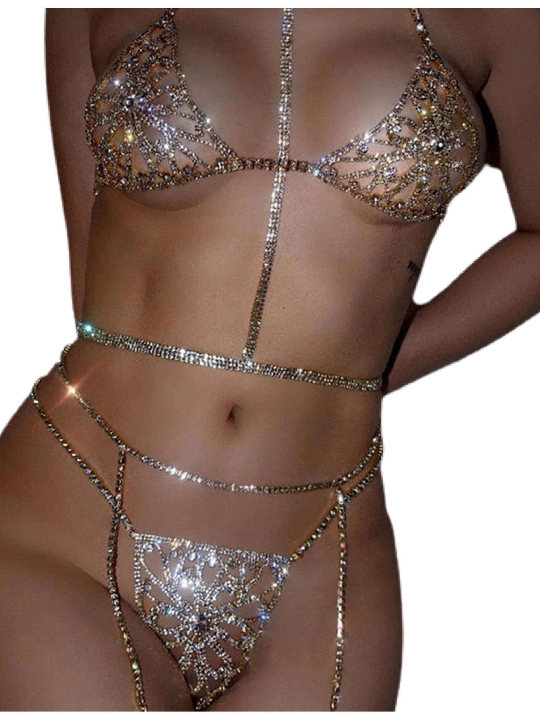 Crystal Daisy Body Jewelry Set