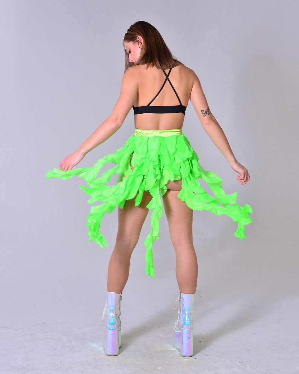 Neon Lime Long Wrap Skirt